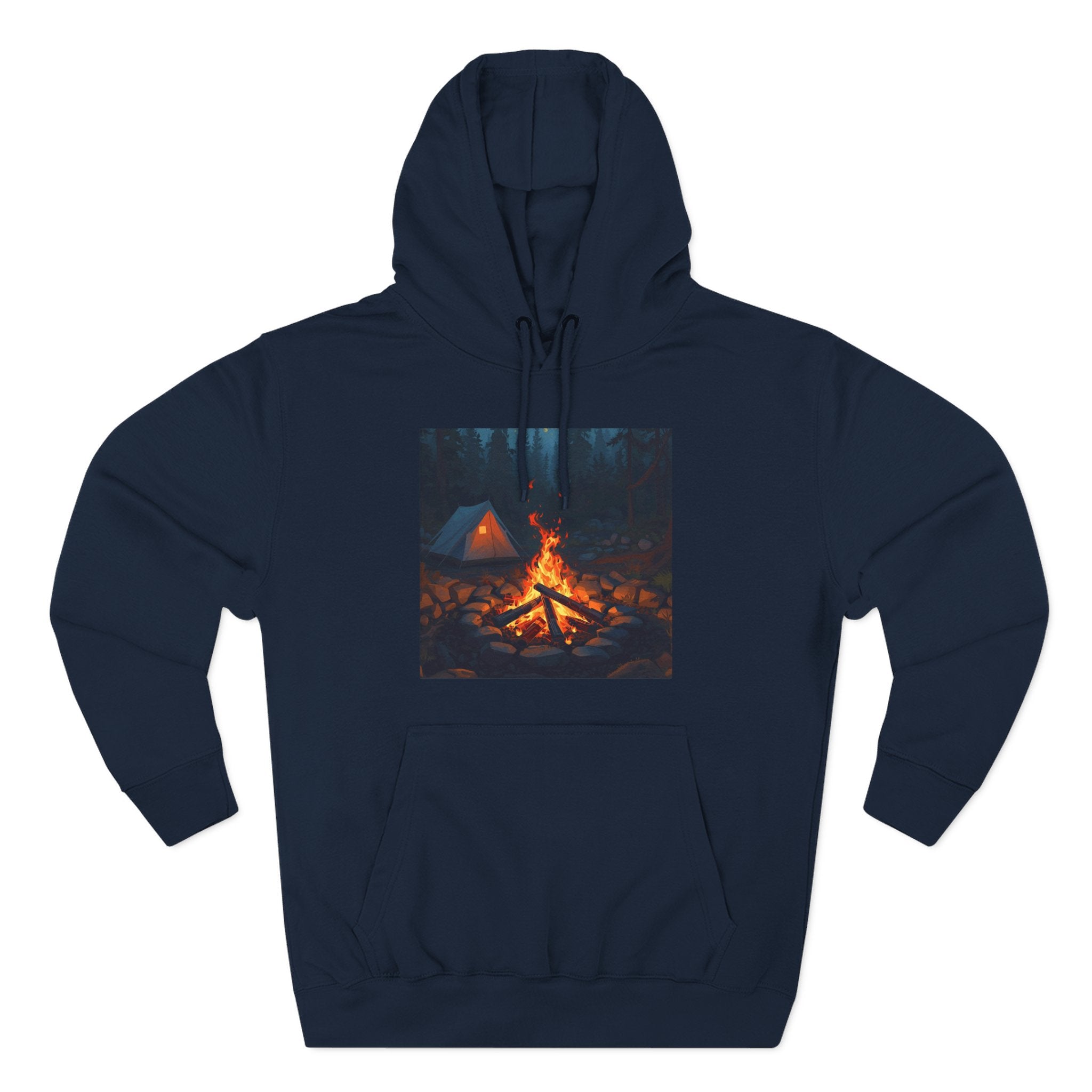 Cozy Campfire Fleece Hoodie, Outdoor Adventure Sweatshirt, Camping Gift, Warm Hoodie, Nature Lover Apparel