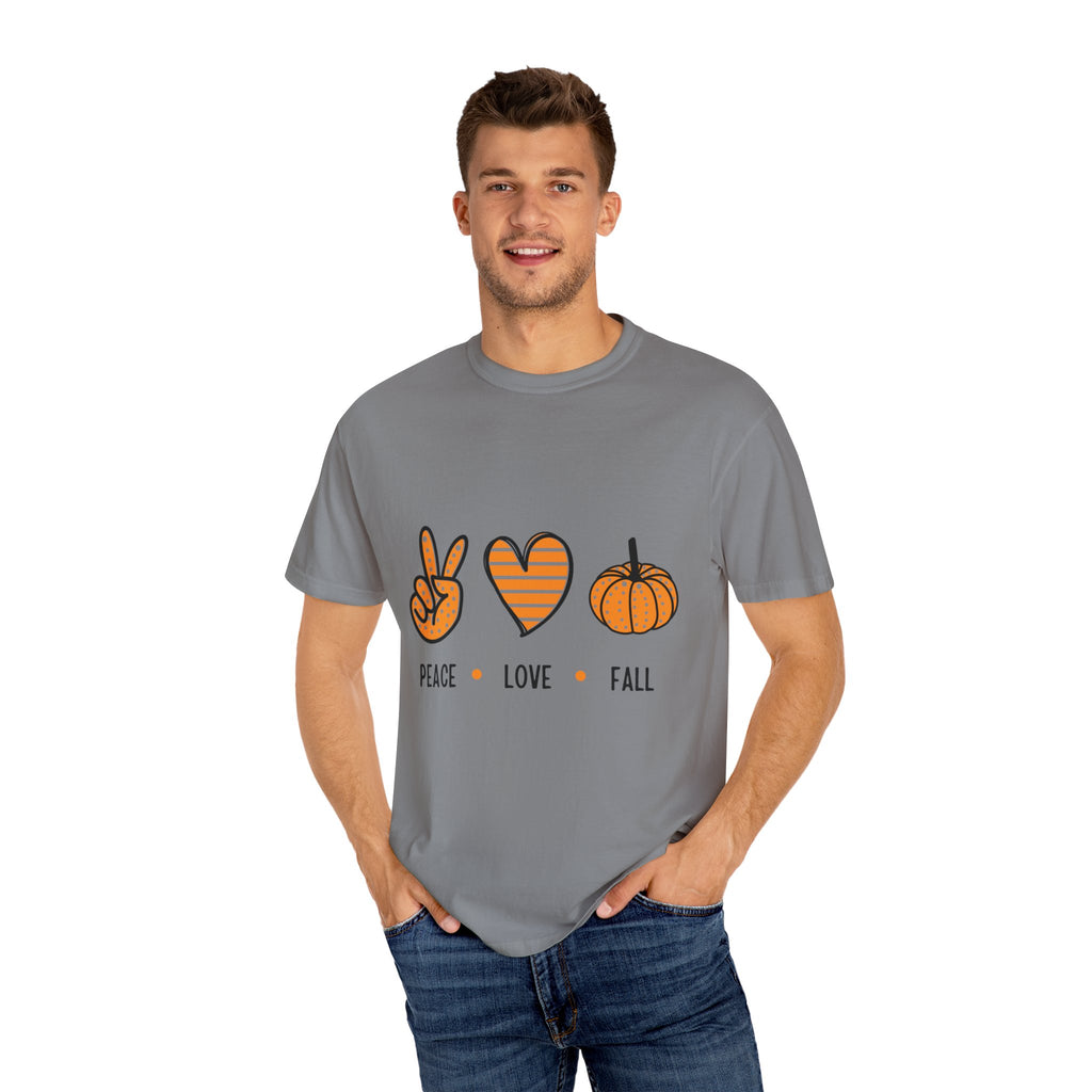 Autumn Vibes T-Shirt, Peace Love Fall Tee, Unisex Fall Shirt, Casual Harvest Top, Thanksgiving Gift, Cozy Seasonal Wear