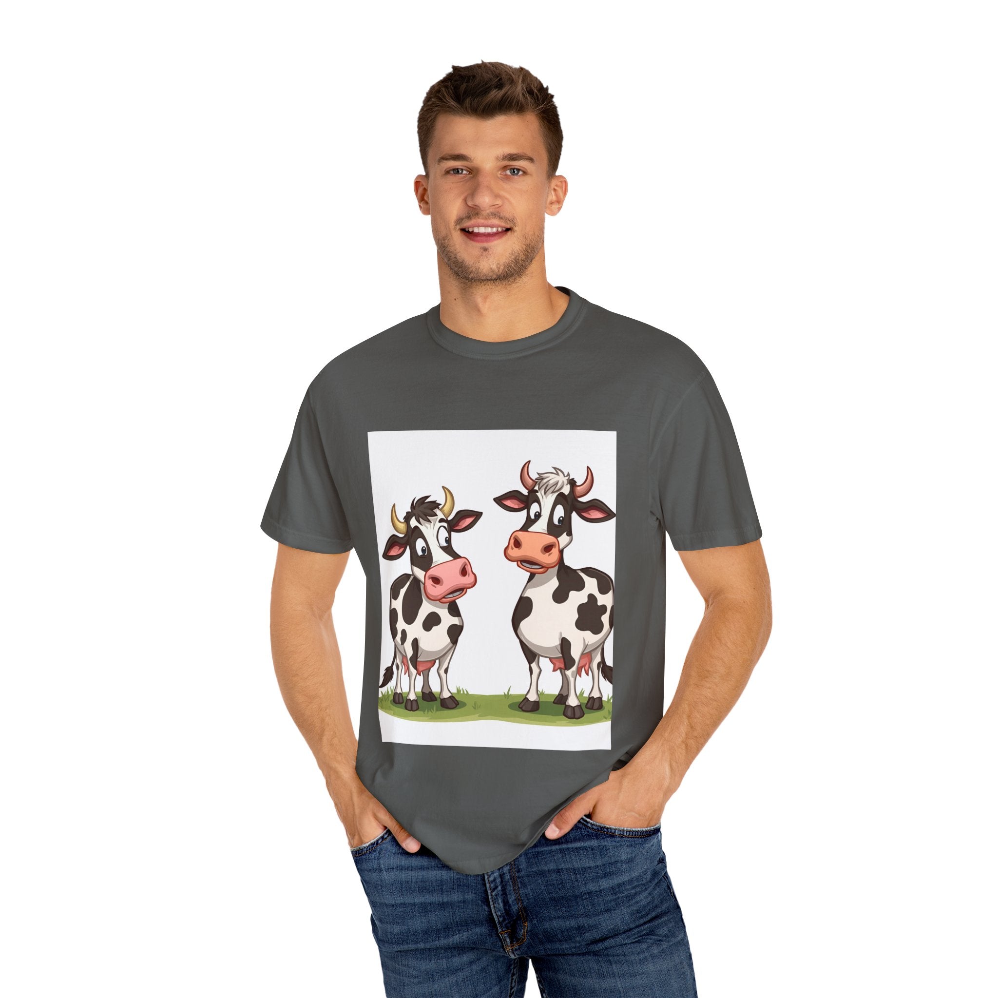 Cute Cows Unisex T-Shirt, Cute Cow Graphic Tee, Animal Lover Gift, Casual Wear, Birthday Present, Fun Farm Shirt