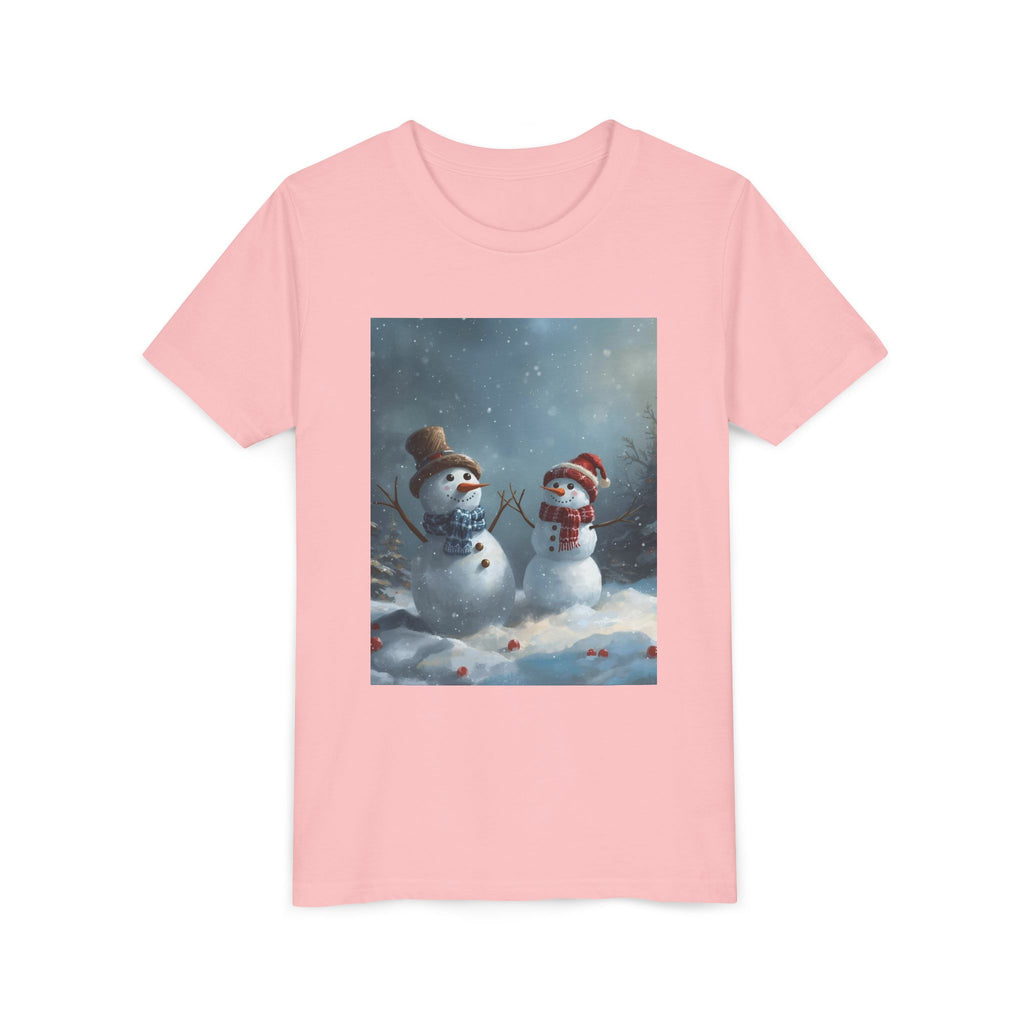 Youth Christmas Snowman Tee, Winter T-Shirt, Christmas Gift, Holiday Apparel, Kids Winter Wear, Cute Snowman Design