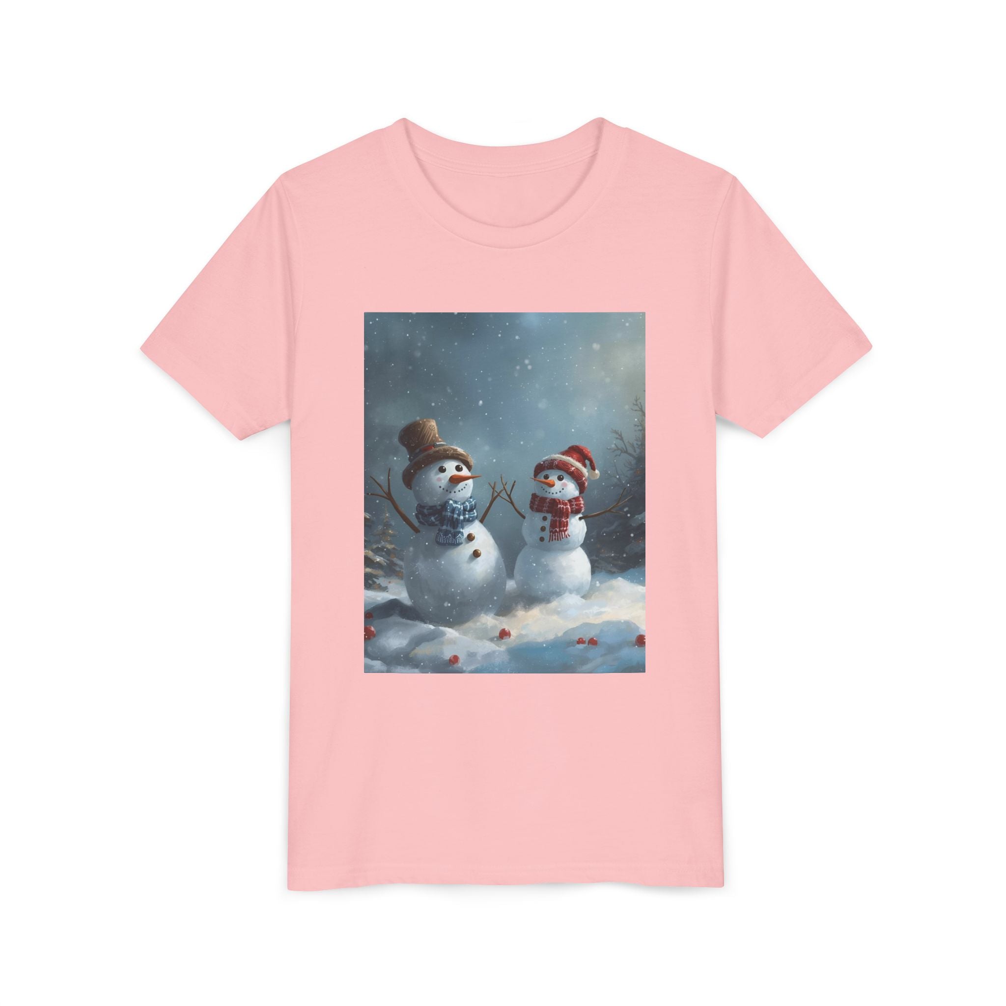 Youth Christmas Snowman Tee, Winter T-Shirt, Christmas Gift, Holiday Apparel, Kids Winter Wear, Cute Snowman Design