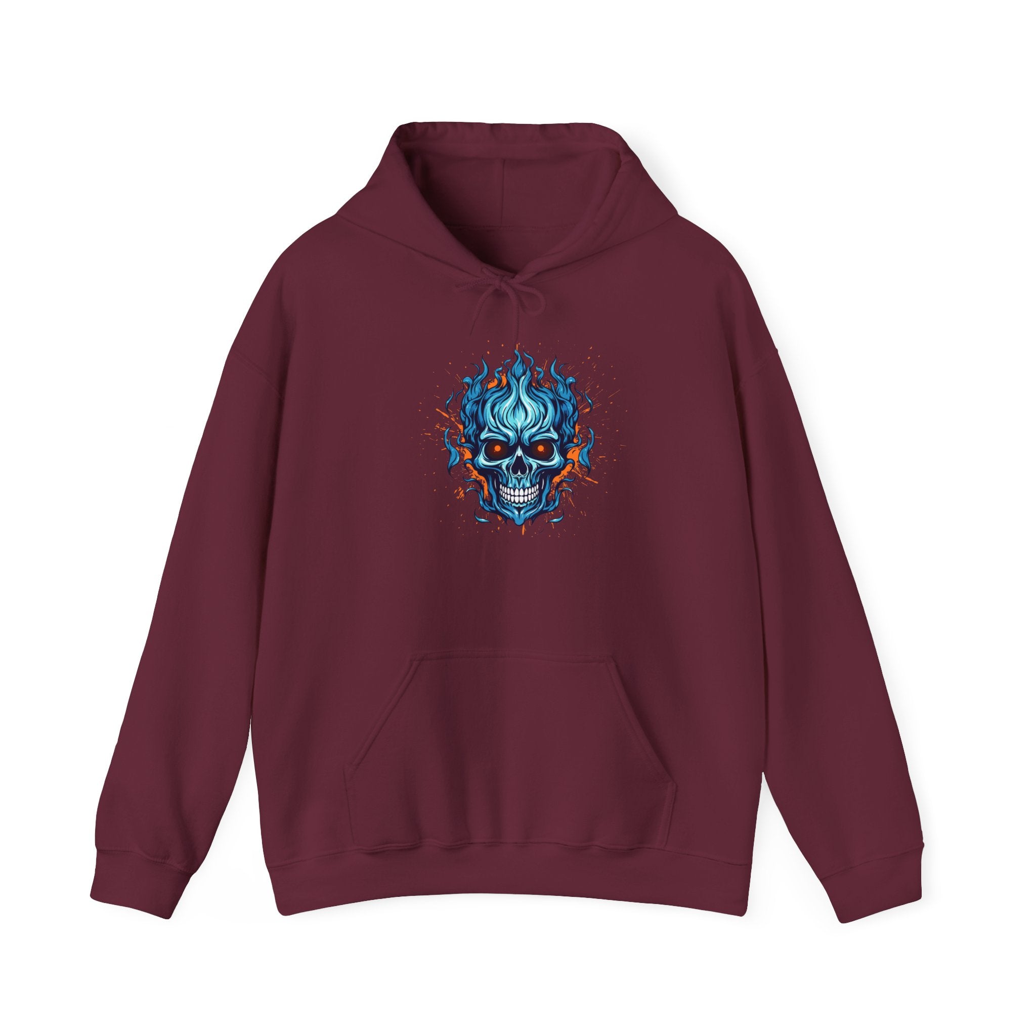 Edgy Skull Graphic Hoodie, Cozy Lounge Sweatshirt, Unique Gift for Halloween, Unisex Outerwear, Casual Streetwear