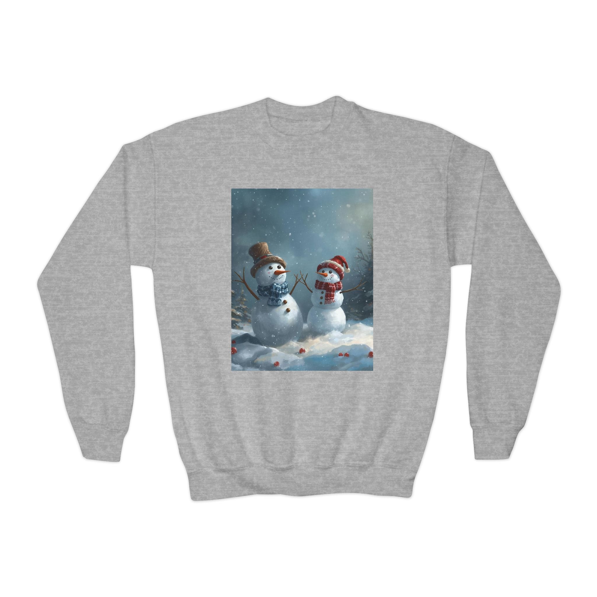 Christmas Snowman Family Youth Crewneck Sweatshirt