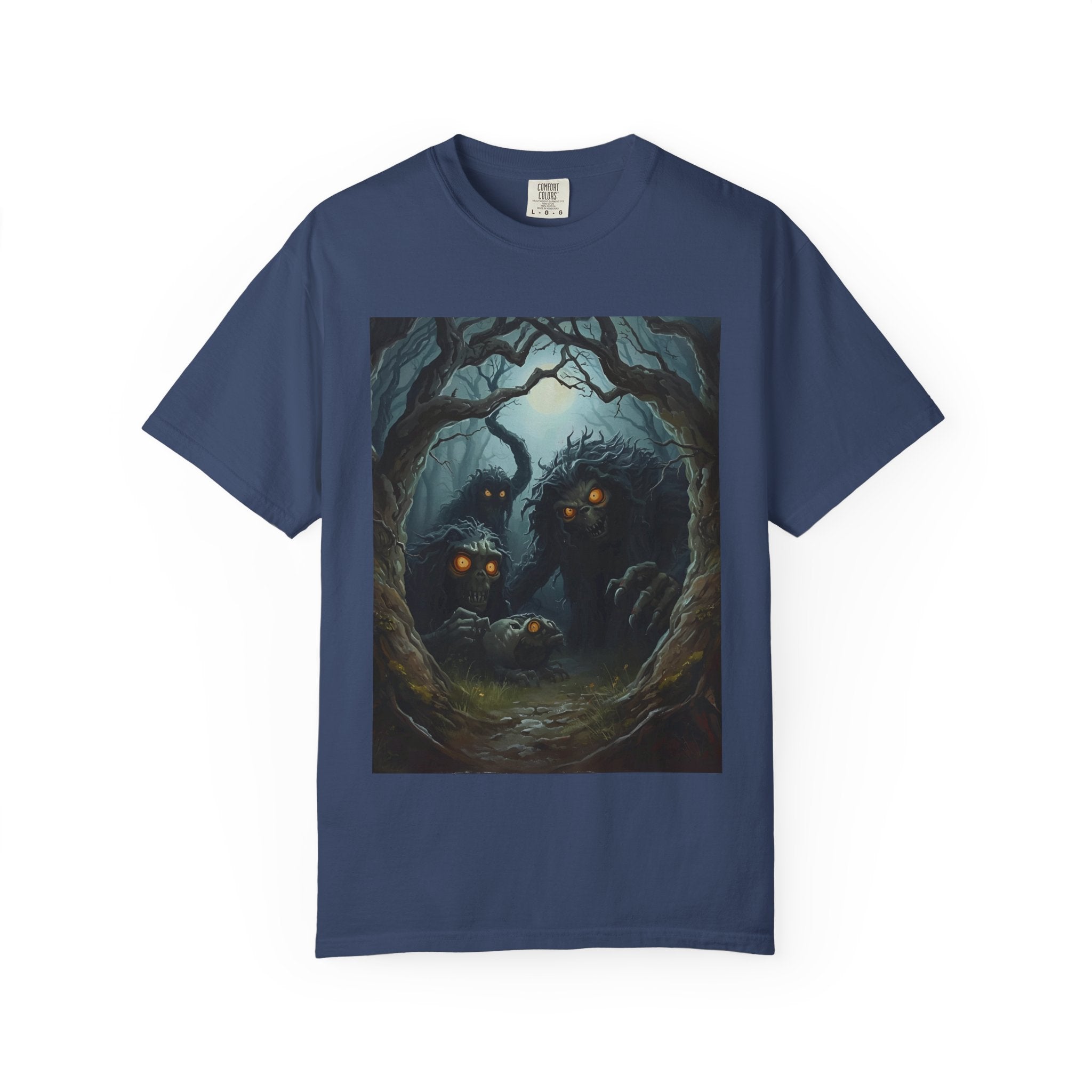 Spooky Mystical Forest T-Shirt | Unisex Garment-Dyed Tee for Nature Lovers | Perfect for Halloween, Casual Wear, Gift Idea