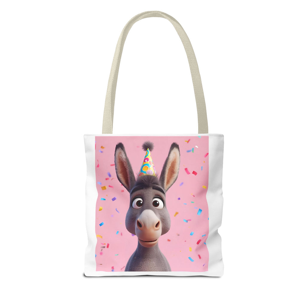 Birthday Donkey Tote Bag, Fun Party Accessory, Eco-Friendly Shopper, Cute Gift for Animal Lovers, Perfect for Birthdays and Celebrations