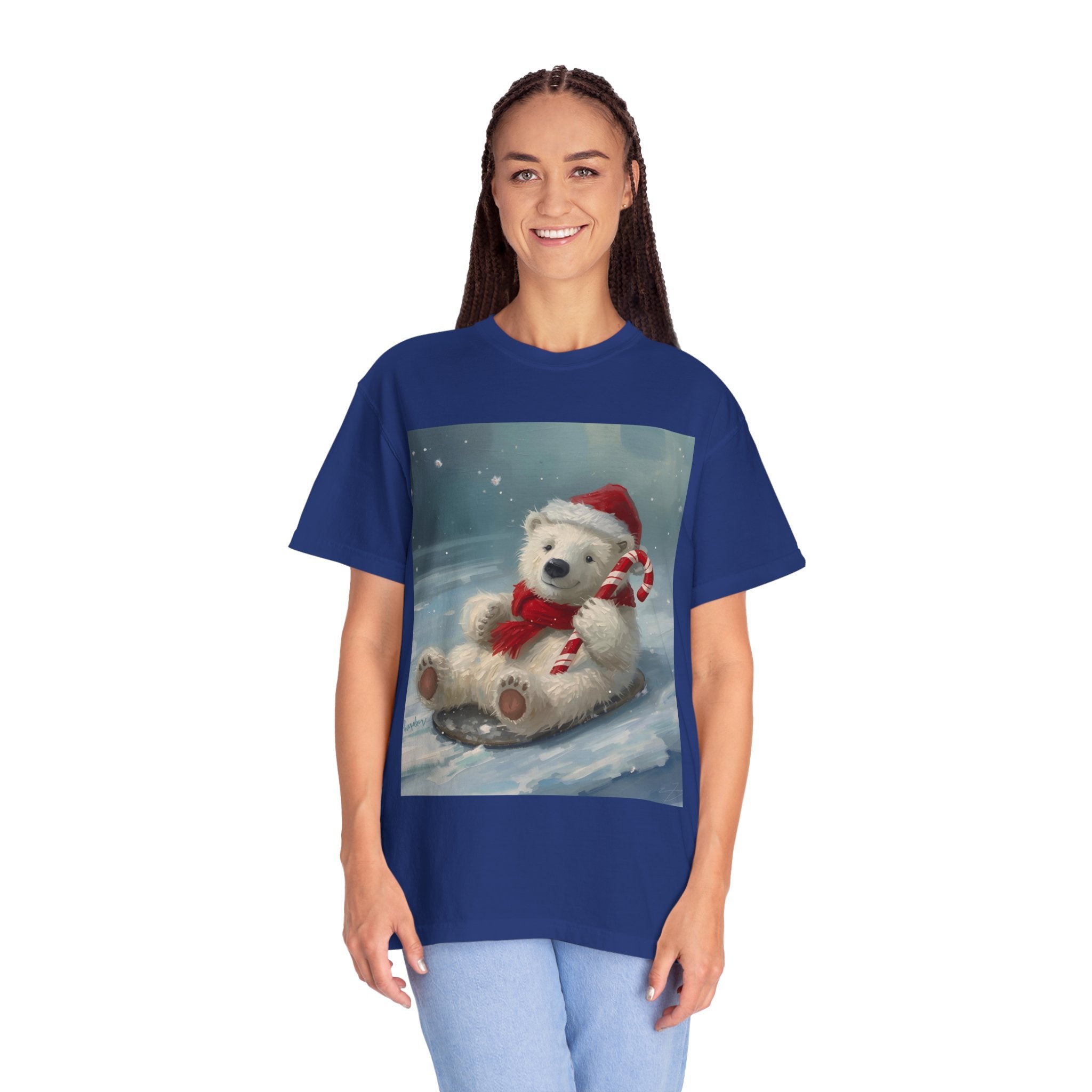 Cozy Christmas Bear T-Shirt, Winter Apparel, Holiday Gift, Family Matching Tee, Cute Polar Bear Design, Festive Outfit