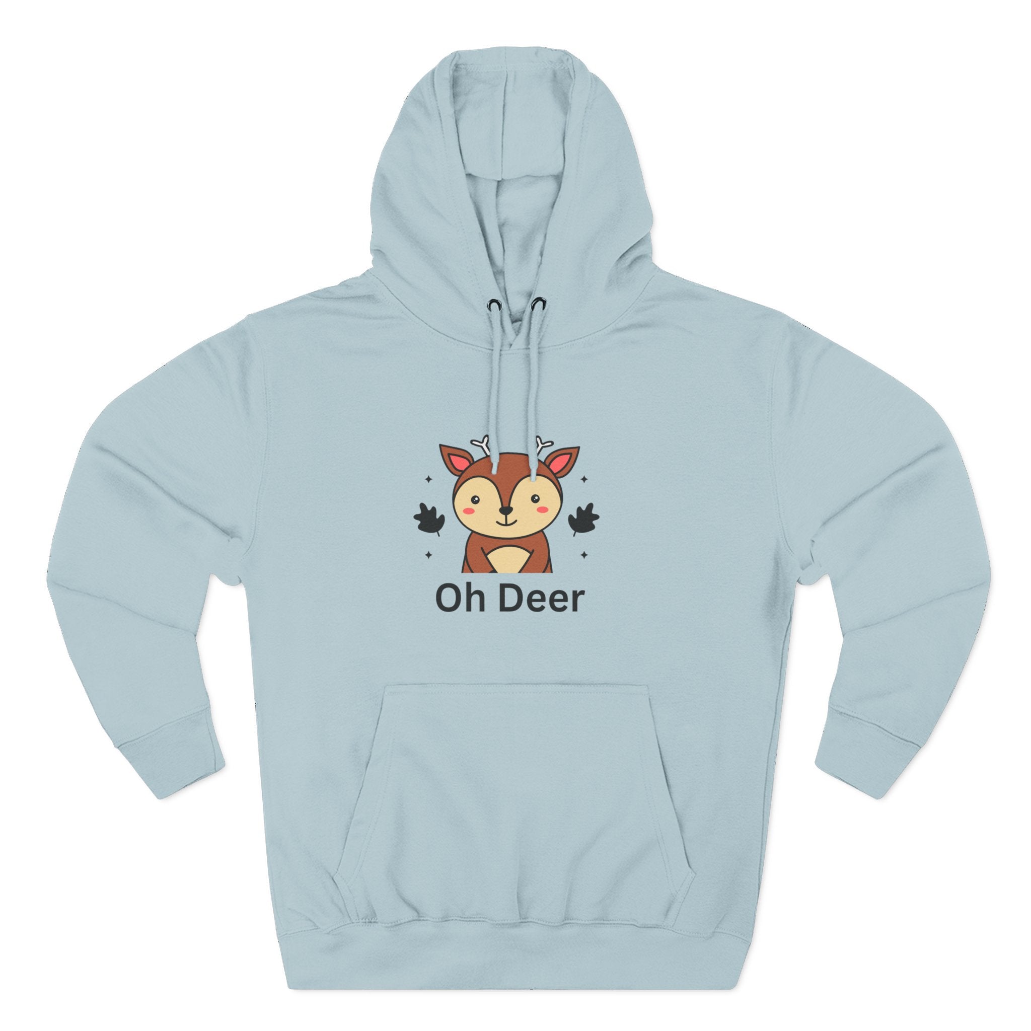 Oh Deer Fleece Hoodie - Cozy Wildlife Sweater, Cute Animal Apparel, Gifts for Nature Lovers, Cute Fall Outfit, Seasonal Comfort Wear