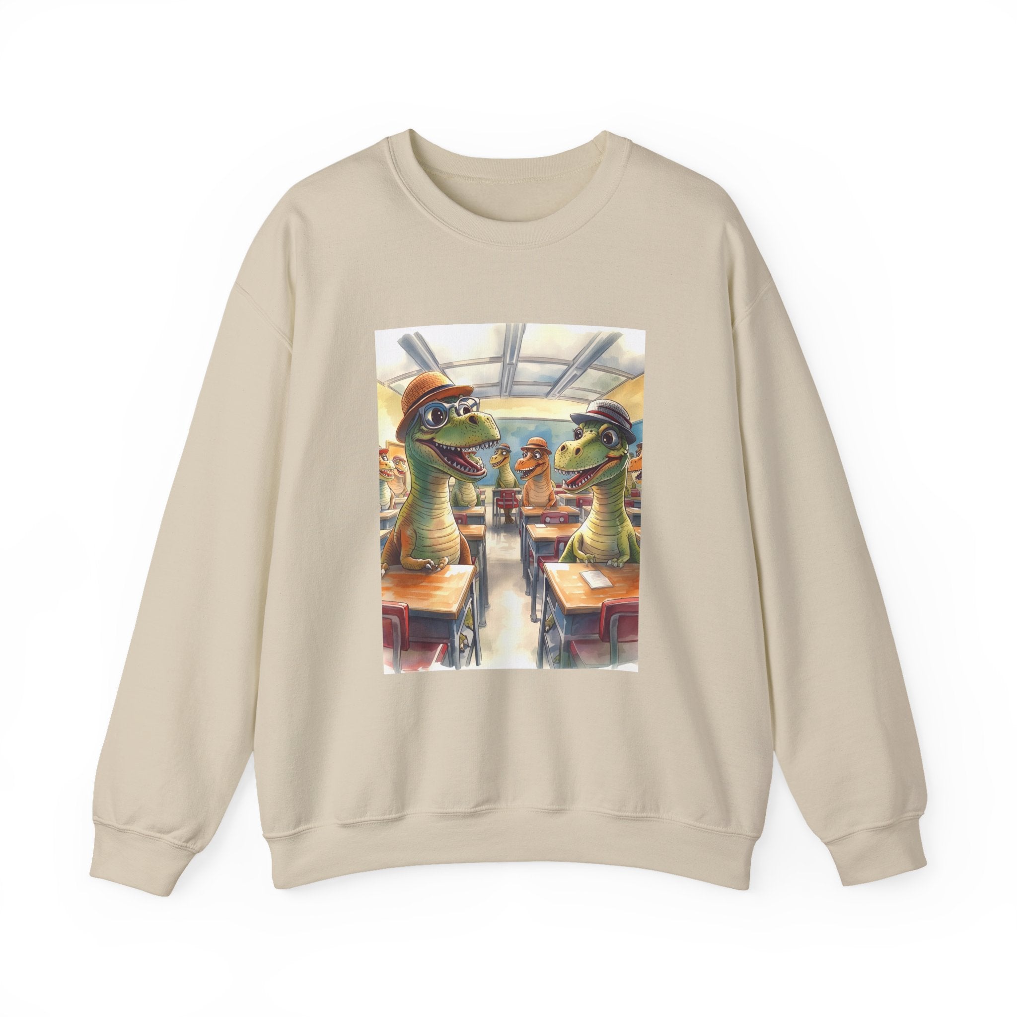 Dinosaur Classroom Crewneck Sweatshirt, Funny Sweatshirt, Unisex Sweatshirt, Gift for Teachers, Unique Apparel, Trendy Fashion