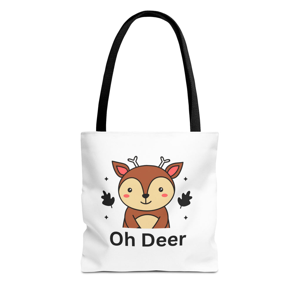Oh Deer Cute Tote Bag - Forest Animal Lover Gift, Fun Shopper Bag, Eco-Friendly Tote, Animal Print Carryall, Unique Gift for Kids