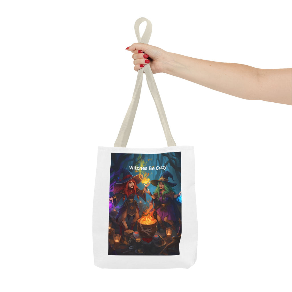 Spooky Halloween Witchy Tote Bag - Witches Be Crazy, Stylish Carryall, Halloween Gift, Boho Bag, Magic Lover's Accessory, Unique Shopper
