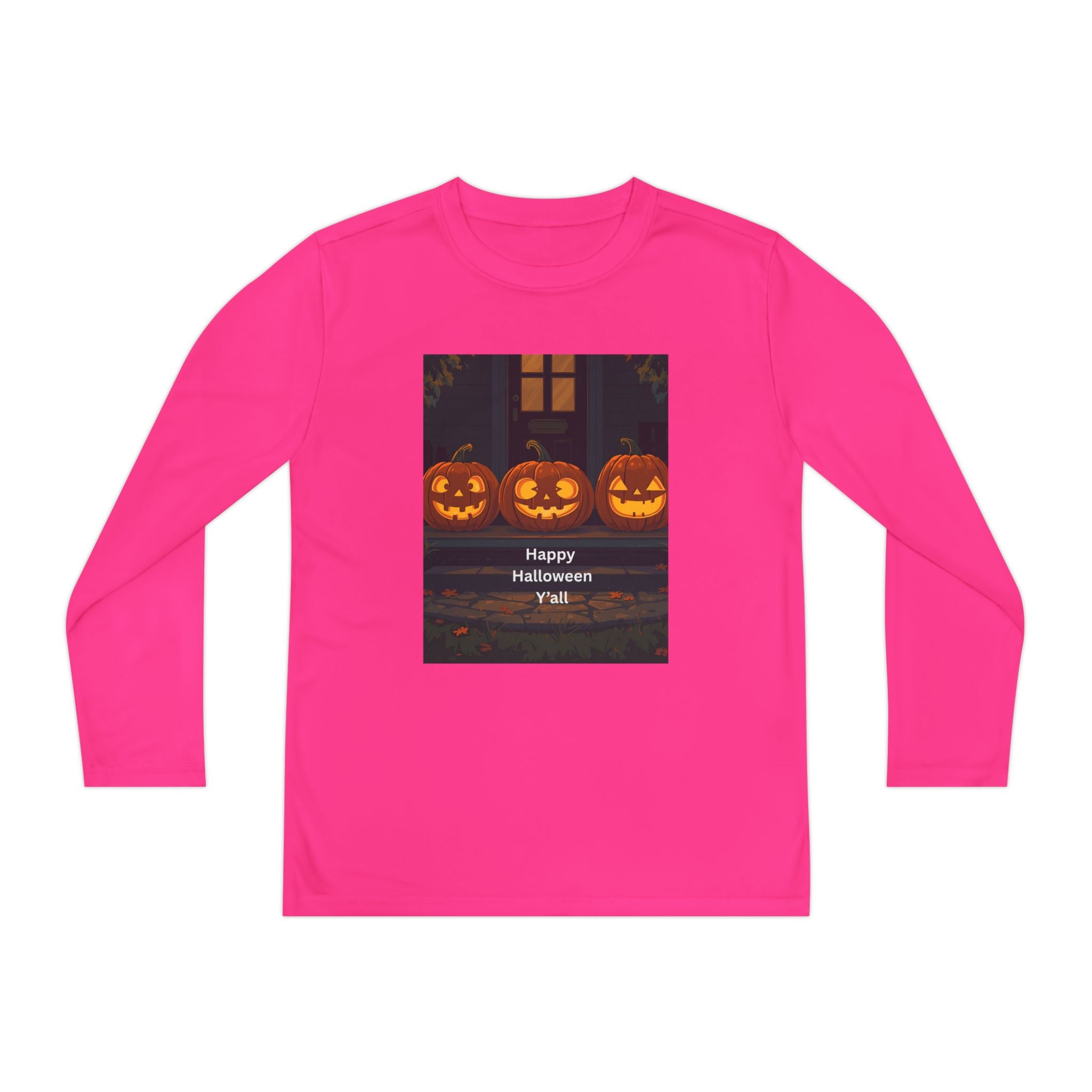 Halloween Pumpkin Youth Long Sleeve Competitor Tee
