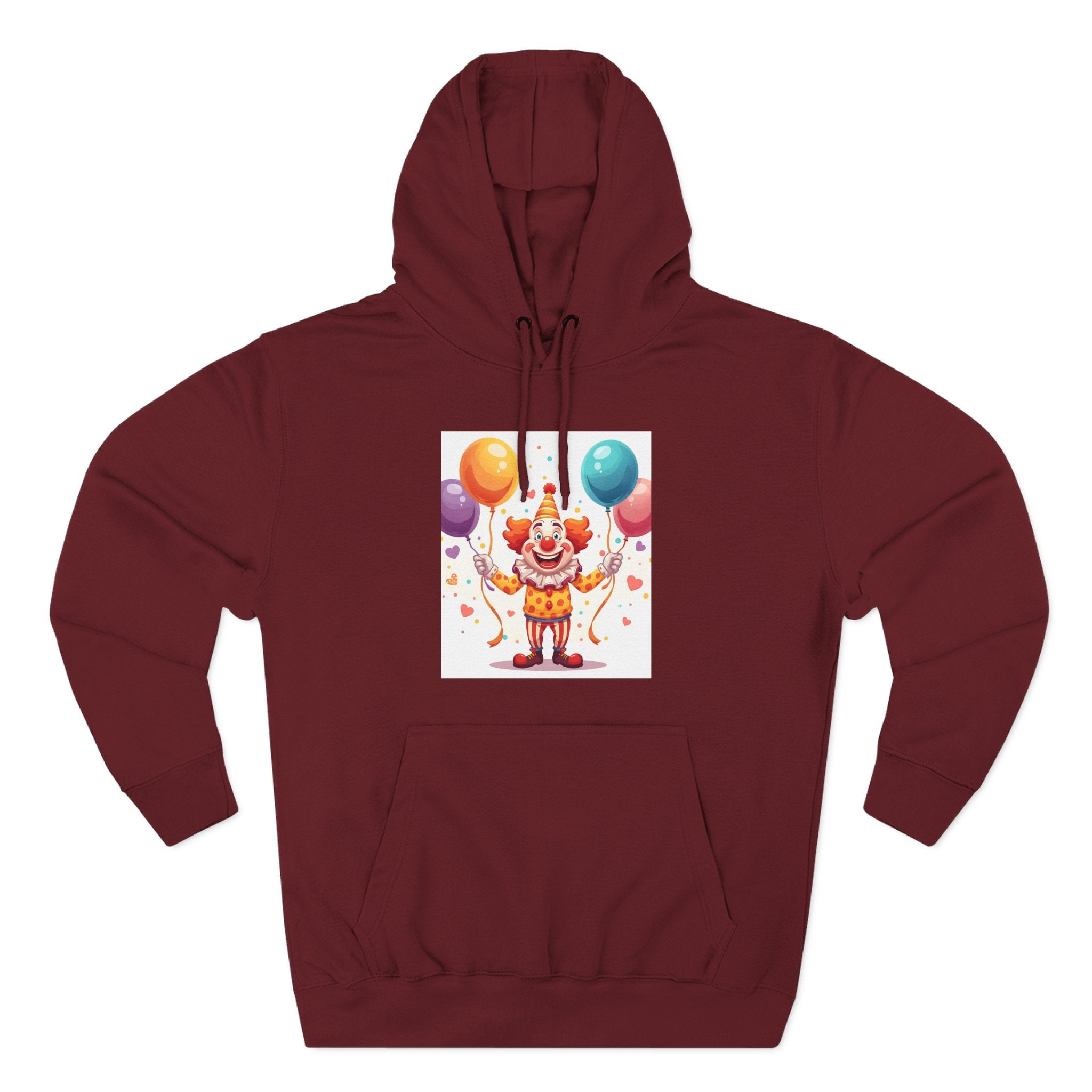 Clown Funny Three-Panel Fleece Hoodie