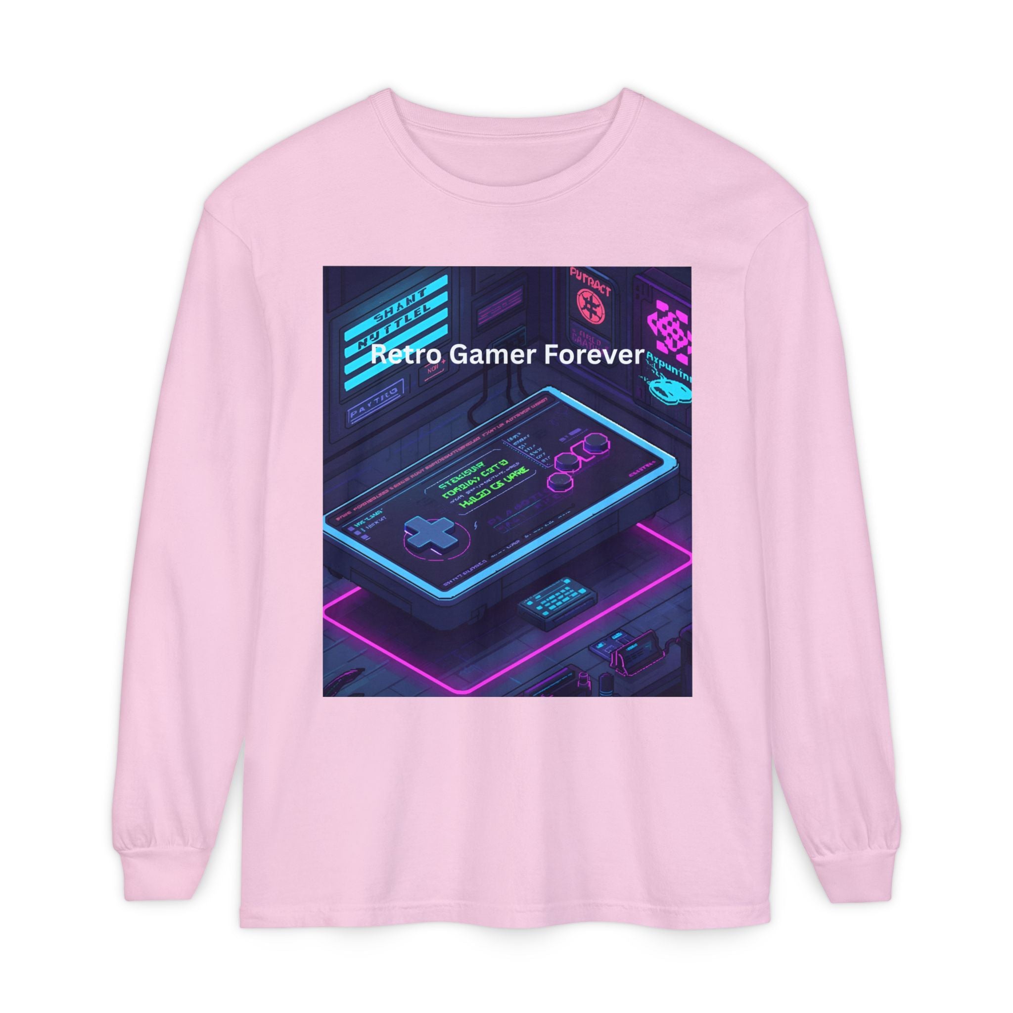 Retro Game Controller Unisex Garment-dyed Long Sleeve T-Shirt