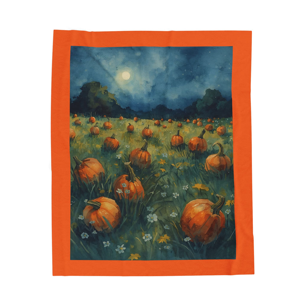 Pumpkin Velveteen Plush Blanket