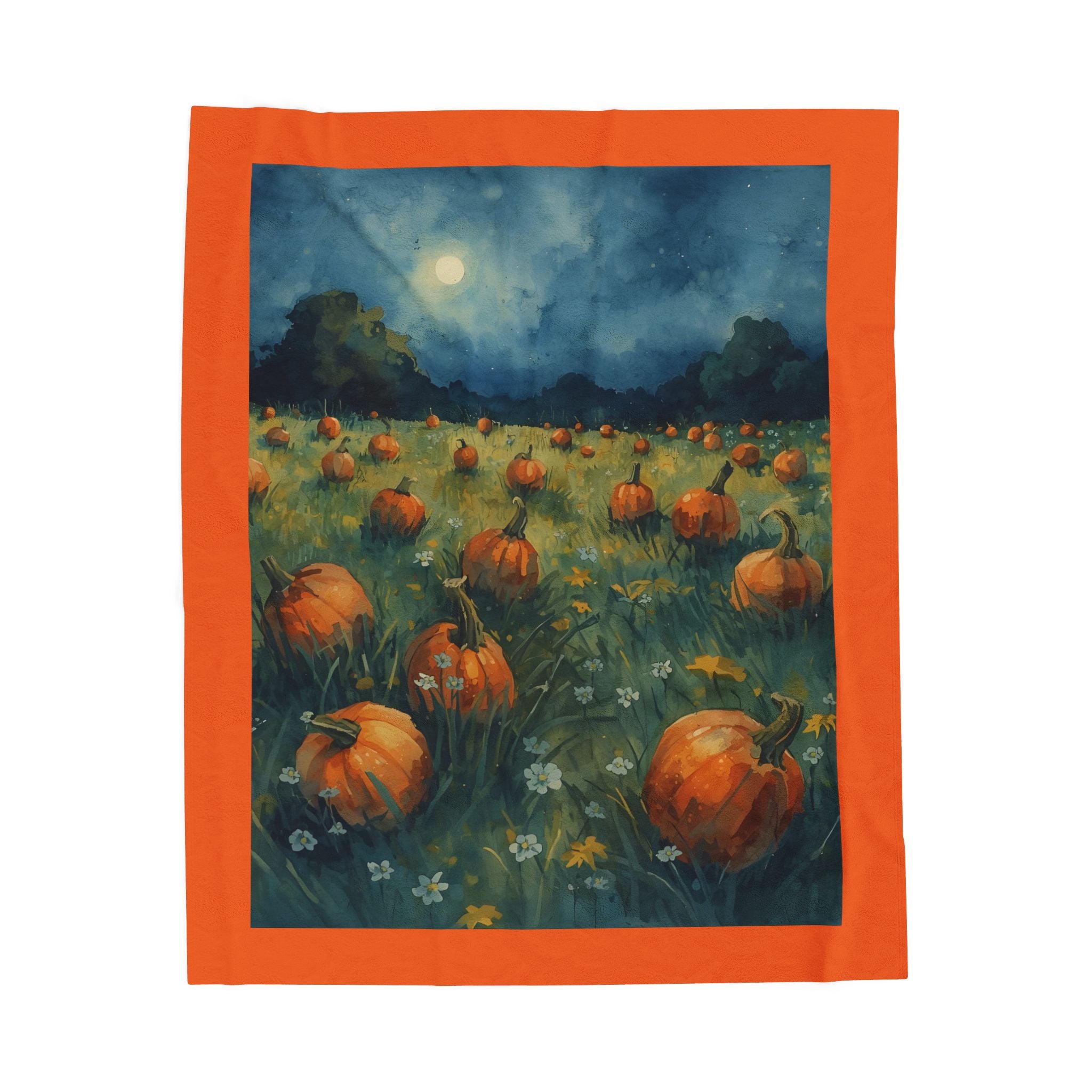 Pumpkin Velveteen Plush Blanket