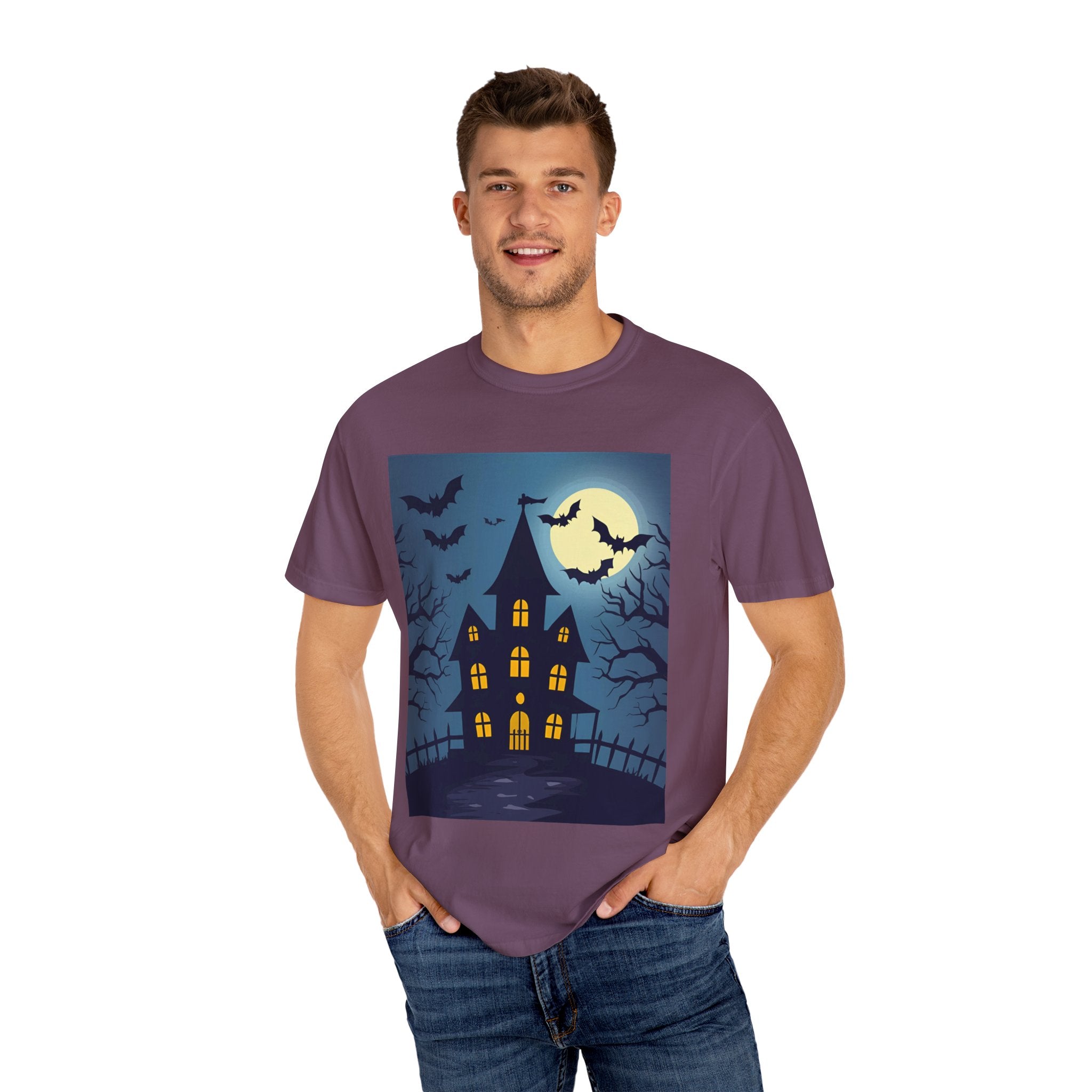 Haunted House Graphic T-Shirt | Halloween Tee, Unisex Shirt, Spooky Top, Fall Apparel, Gift for Halloween Lovers