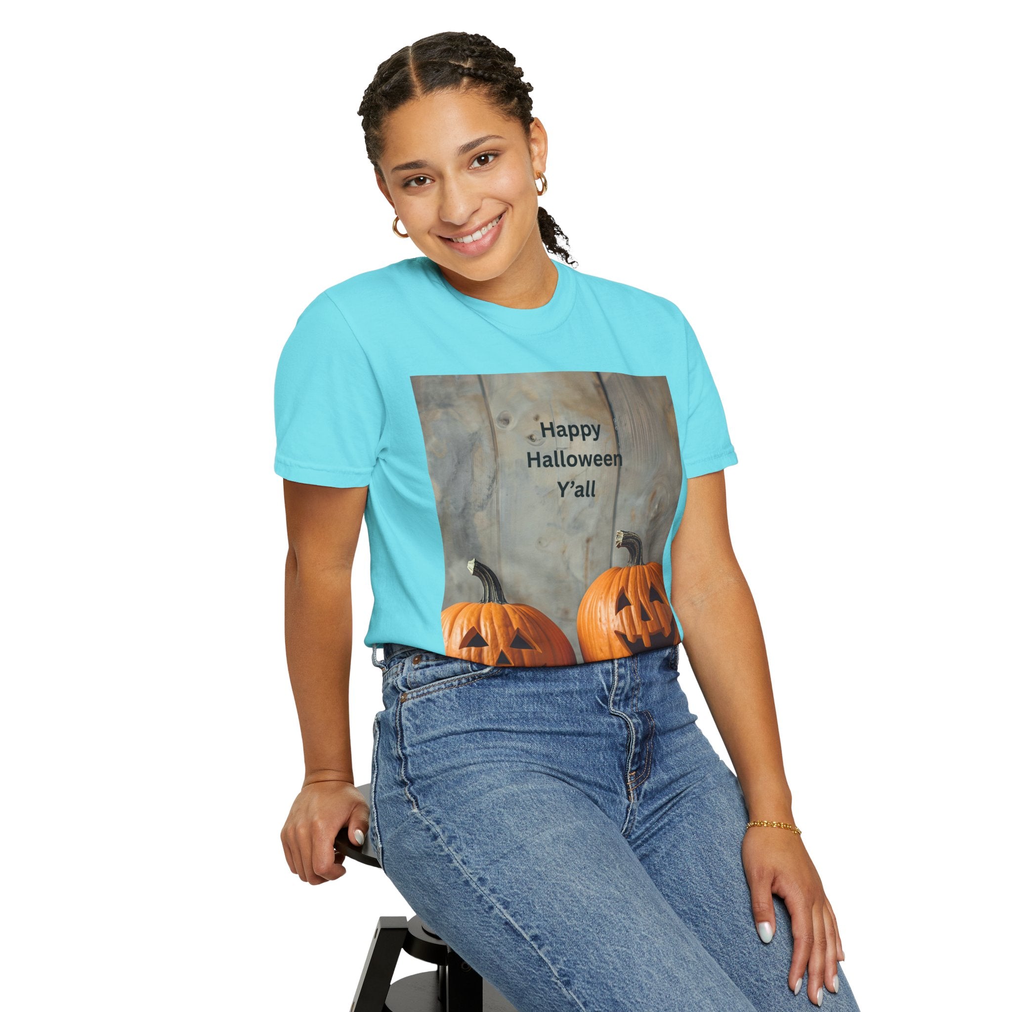 Happy Halloween Unisex T-Shirt, Spooky Fall Tee, Pumpkin Graphic Shirt, Halloween Costume Top, Fall Celebration Wear