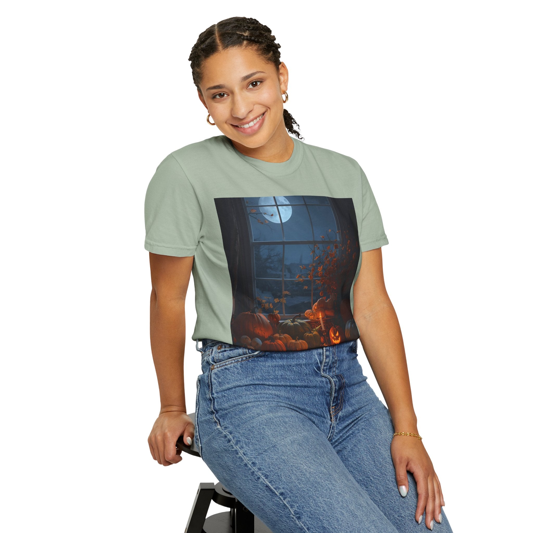 Spooky Autumn Pumpkin Vibes Halloween T-Shirt, Casual Fall Tee, Unisex Graphic Shirt, Pumpkin Lover Gift, Cozy Seasonal Apparel