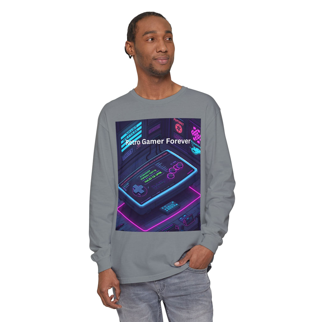 Retro Game Controller Unisex Garment-dyed Long Sleeve T-Shirt