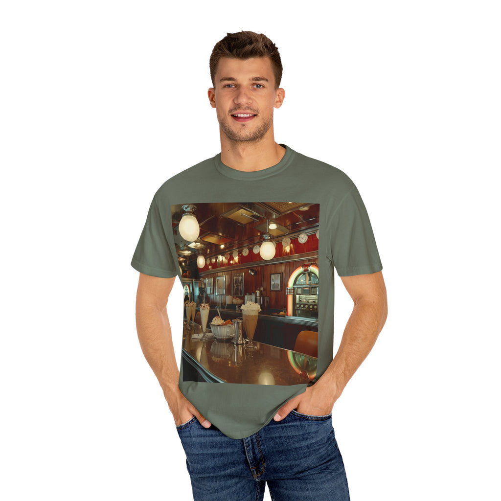 Cozy Vintage Café Vibe Unisex T-shirt, Casual Tee, Retro Style, Gift for Coffee Lovers, Summer Fashion, Everyday Wear