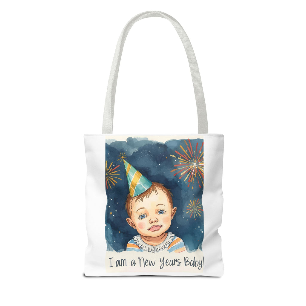 New Year's Baby Tote Bag, Cute Baby Gift, Celebration Bag, New Year Party Accessory, AOP Design, Family Gathering