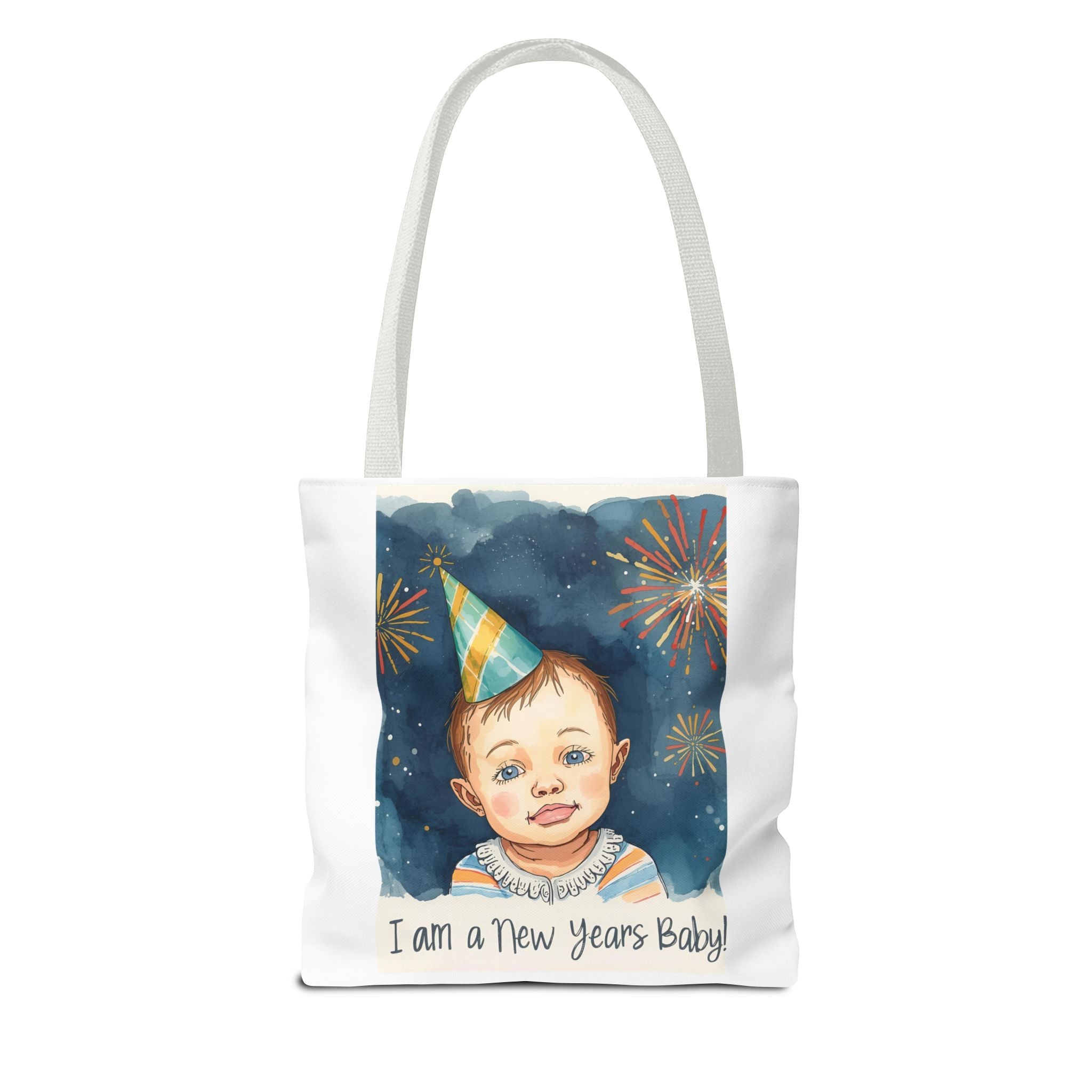 New Year's Baby Tote Bag, Cute Baby Gift, Celebration Bag, New Year Party Accessory, AOP Design, Family Gathering