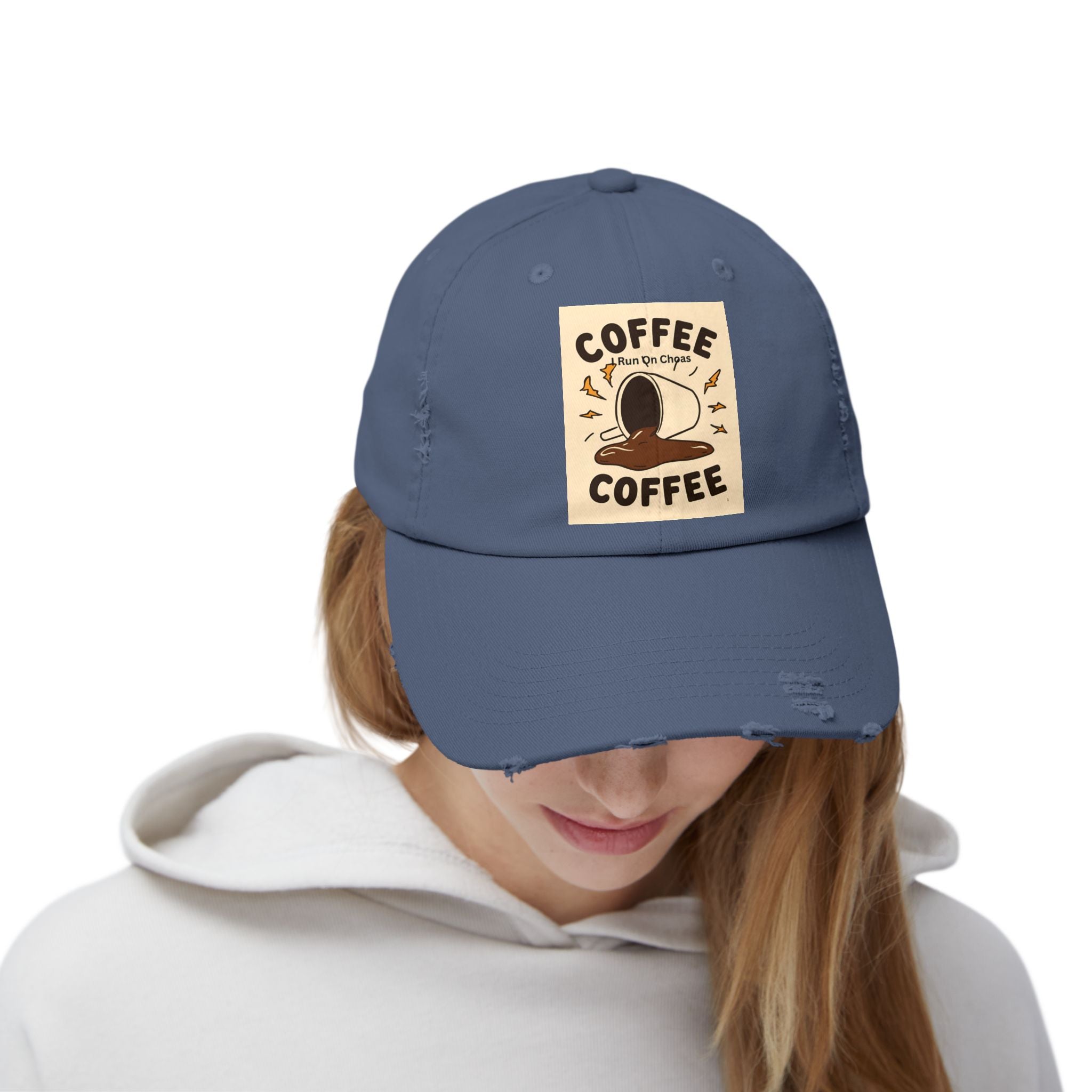 Coffee Coffee Unisex Distressed Cap
