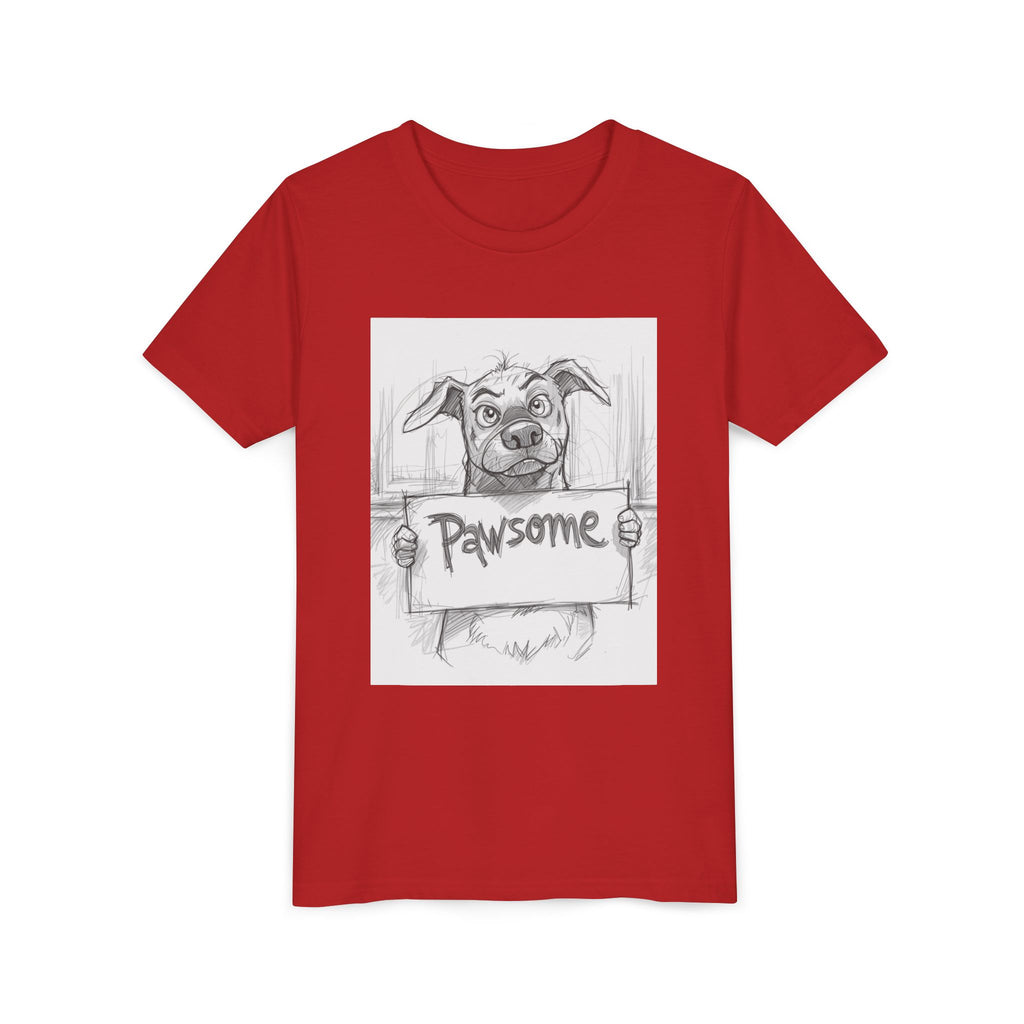 Pawsome Youth Tee - Adorable Dog Design, Gift for Animal Lovers, Birthday, Back to School, Fun Pet Shirt, Kids' Fashion