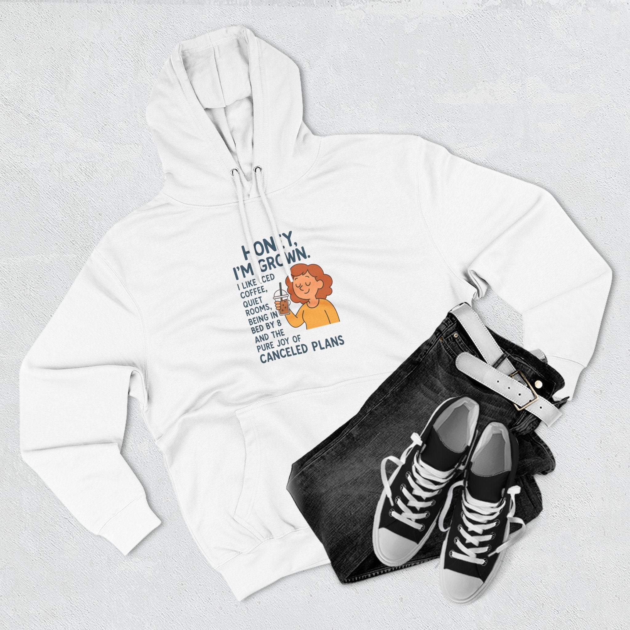 Honey I'M Grown Funny Three-Panel Fleece Hoodie