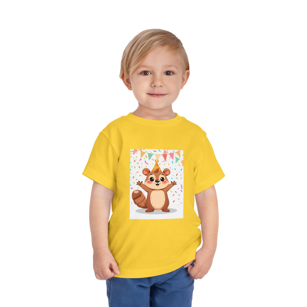 Party Animal With Squirl Toddler Short Sleeve Tee