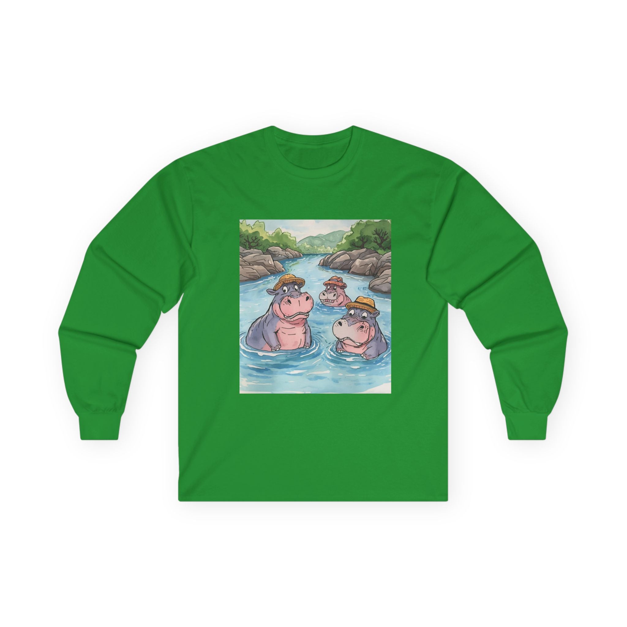 Hippo Cute Unisex Ultra Cotton Long Sleeve Tee