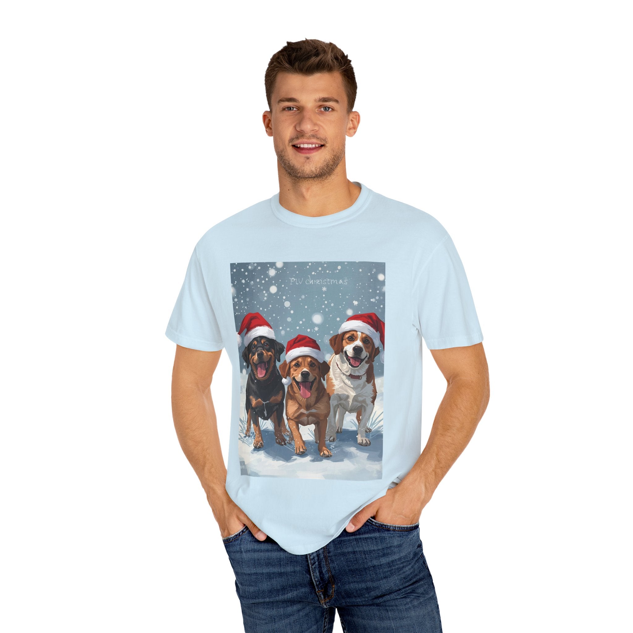 Christmas Dogs T-shirt, Holiday Pet Shirt, Gifts for Dog Lovers, Unisex Christmas Tee, Festive Dog Owner Apparel