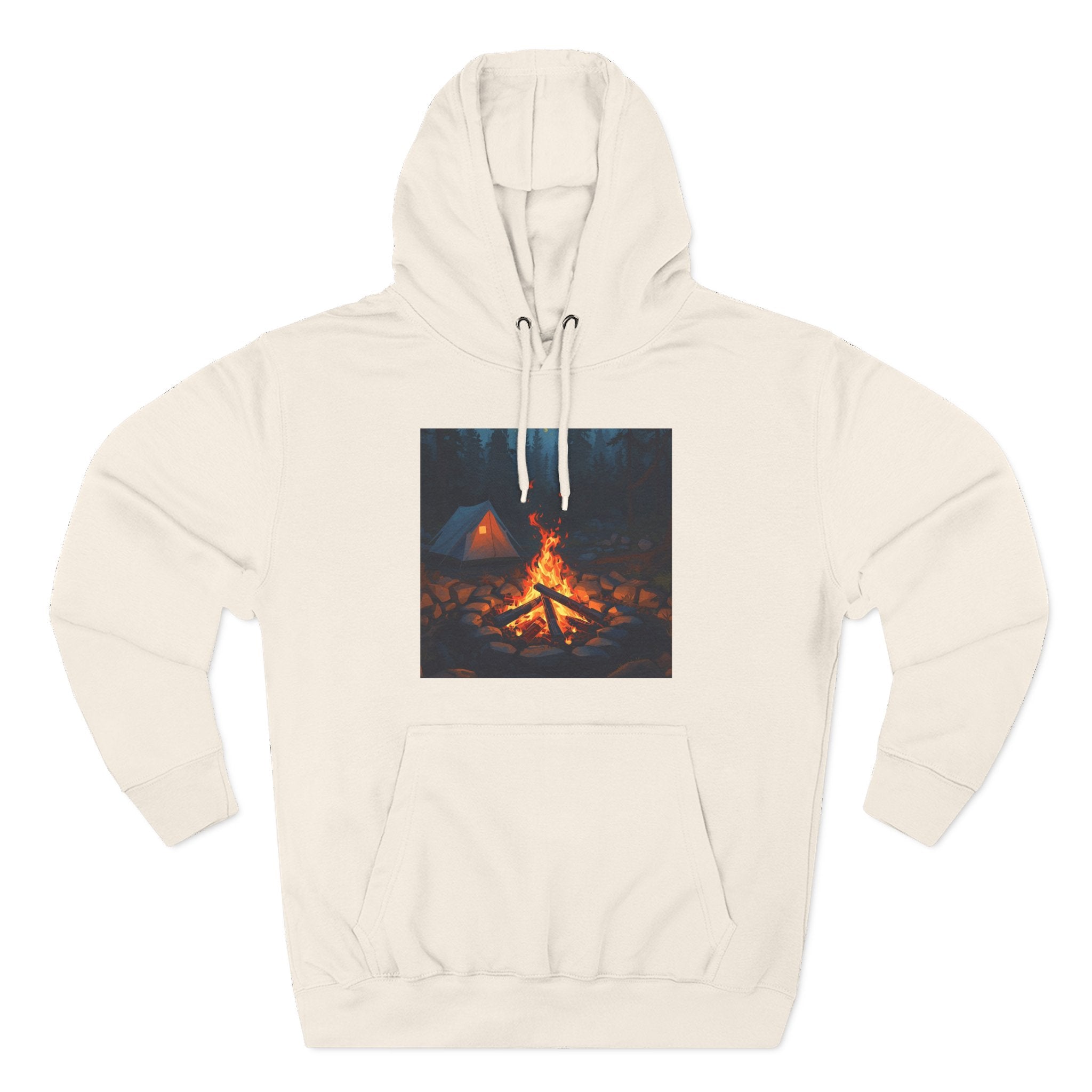 Cozy Campfire Fleece Hoodie, Outdoor Adventure Sweatshirt, Camping Gift, Warm Hoodie, Nature Lover Apparel
