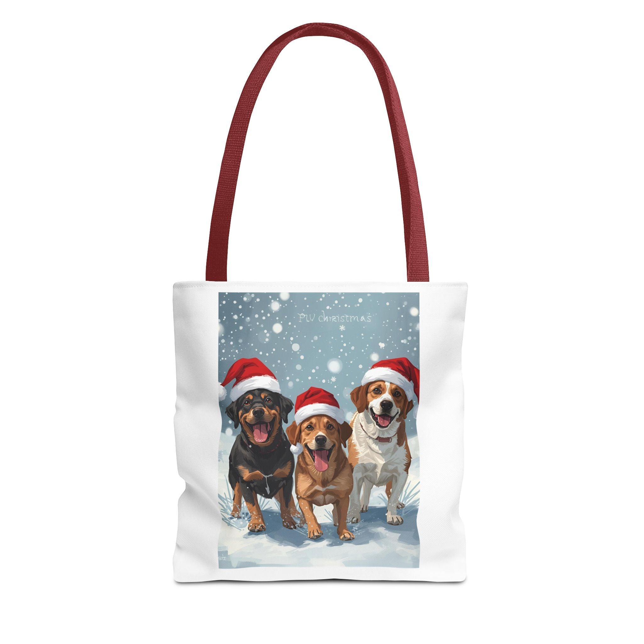 Christmas Dogs Tote Bag | Festive Pet Lover Gift, Snowy Holiday Shopping, Cute Animal Tote, Winter Accessory, Gift for Dog Owners