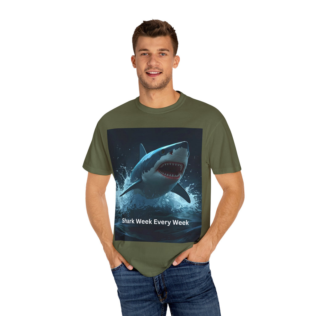 Shark Week T-Shirt, Unisex Casual Tee, Ocean Lover Gift, Summer Apparel, Marine Life Shirt, Beachwear