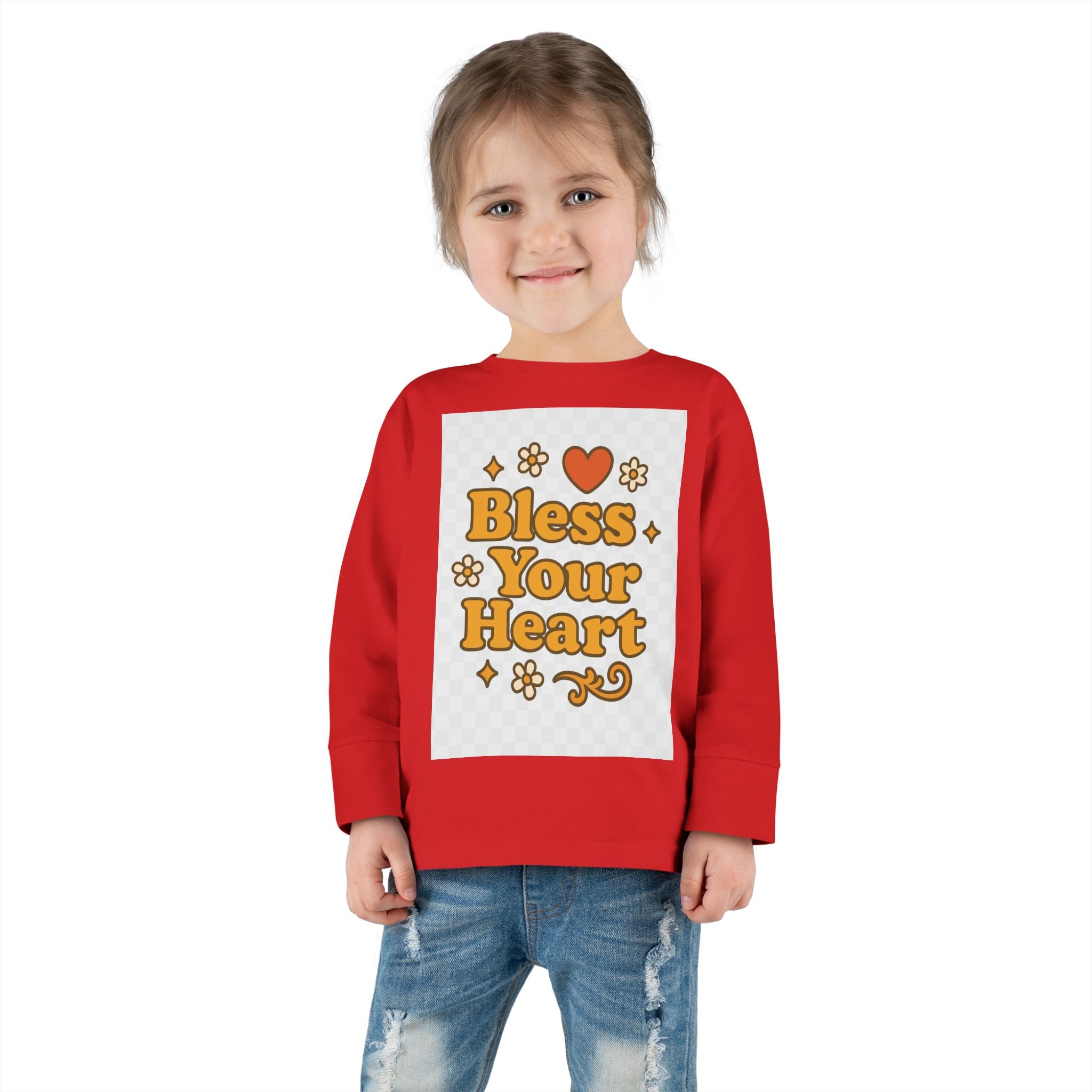 Toddler Long Sleeve Tee - "Bless Your Heart" Design