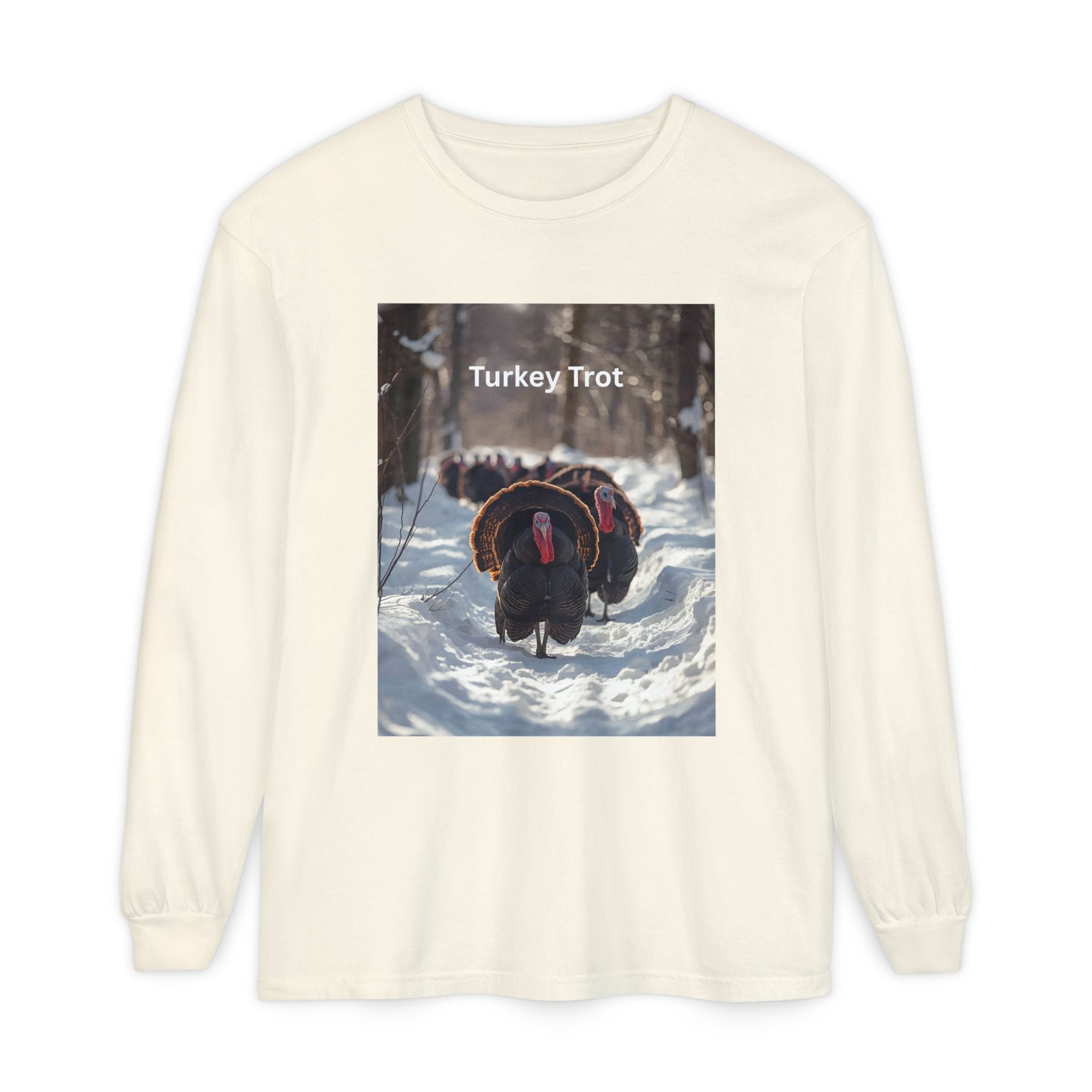 Turkey Trot Long Sleeve T-Shirt, Fall Festival Apparel, Thanksgiving Celebration Top, Unisex Holiday Shirt, Comfortable Everyday Wear