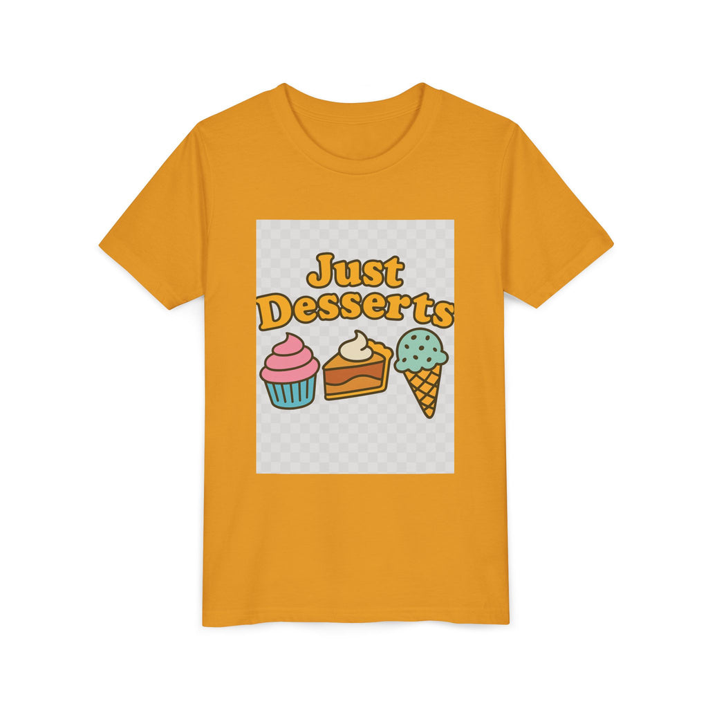 Youth Short Sleeve Tee - Just Desserts Ice Cream and Cupcake Graphic T-Shirt