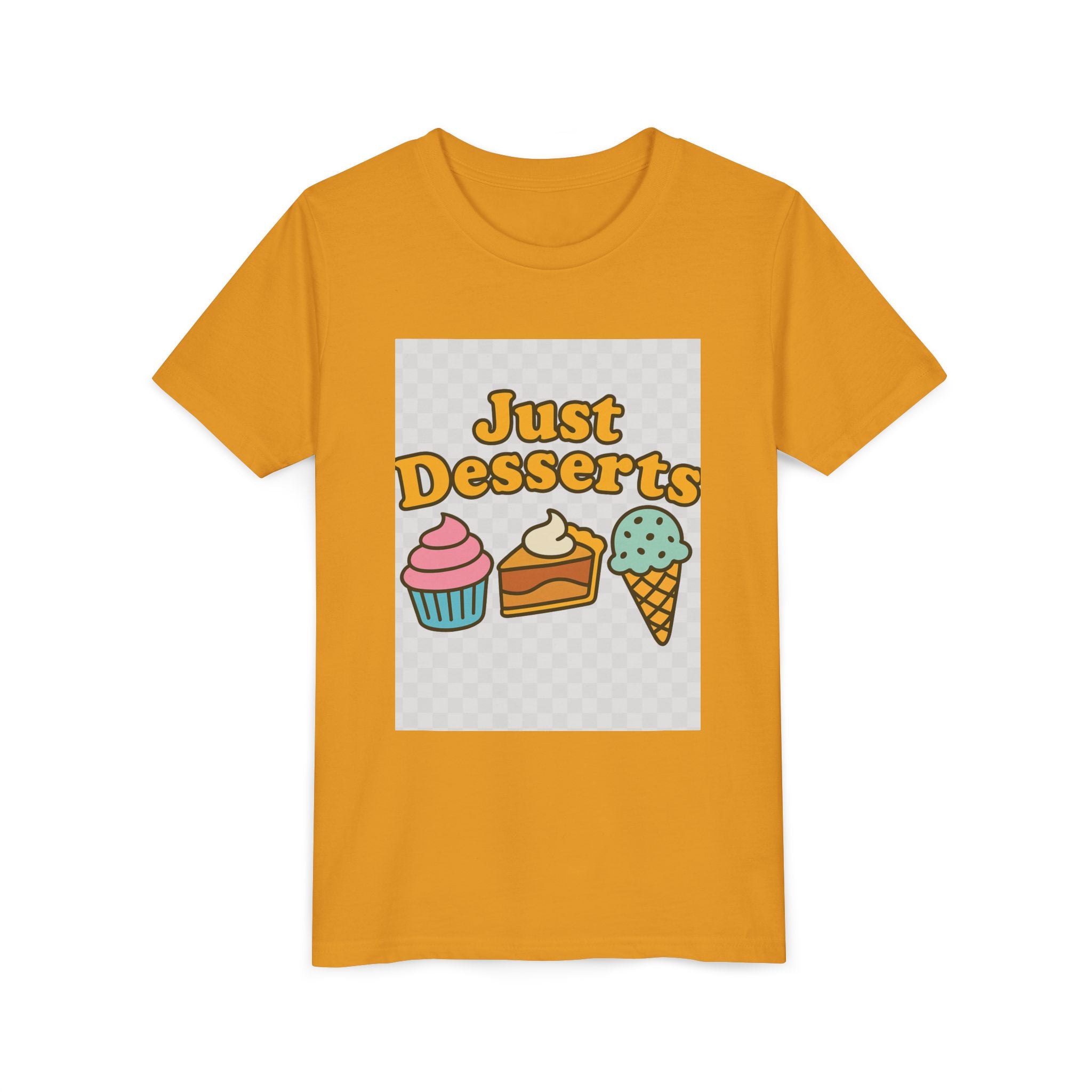 Youth Short Sleeve Tee - Just Desserts Ice Cream and Cupcake Graphic T-Shirt