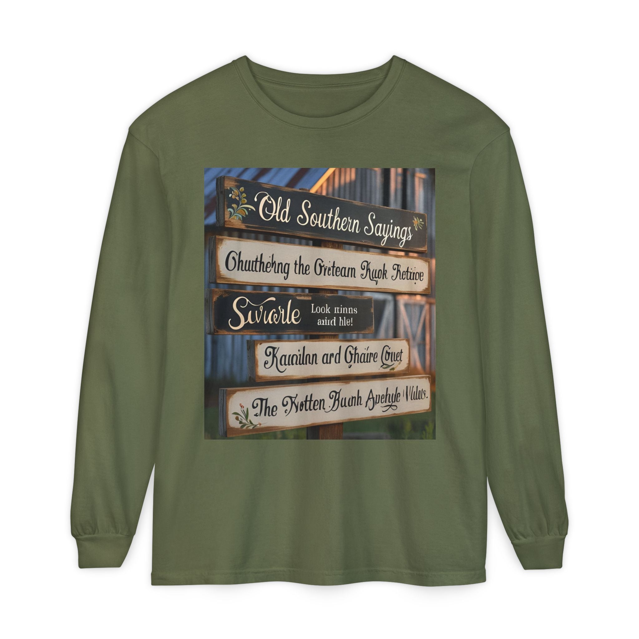 Old Southern Saying Crossings Long Sleeve Tee, Casual Wear, Gift for Southerners, Rustic Style Shirt, Unique Southern Culture Apparel
