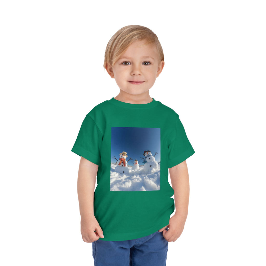 Festive Christmas Snowman Family Toddler Short Sleeve Tee