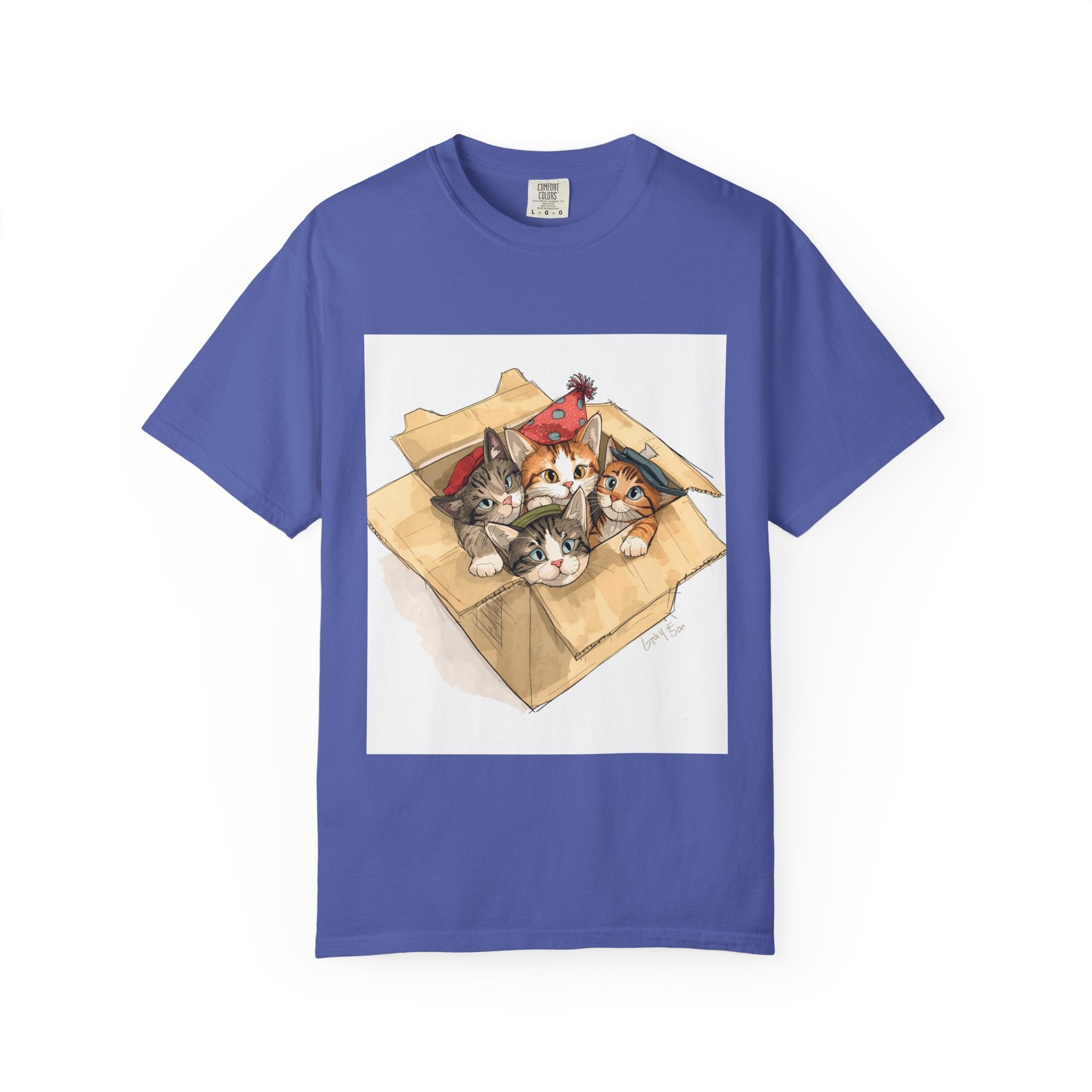Cute Kittens In Box Unisex Garment-Dyed T-shirt