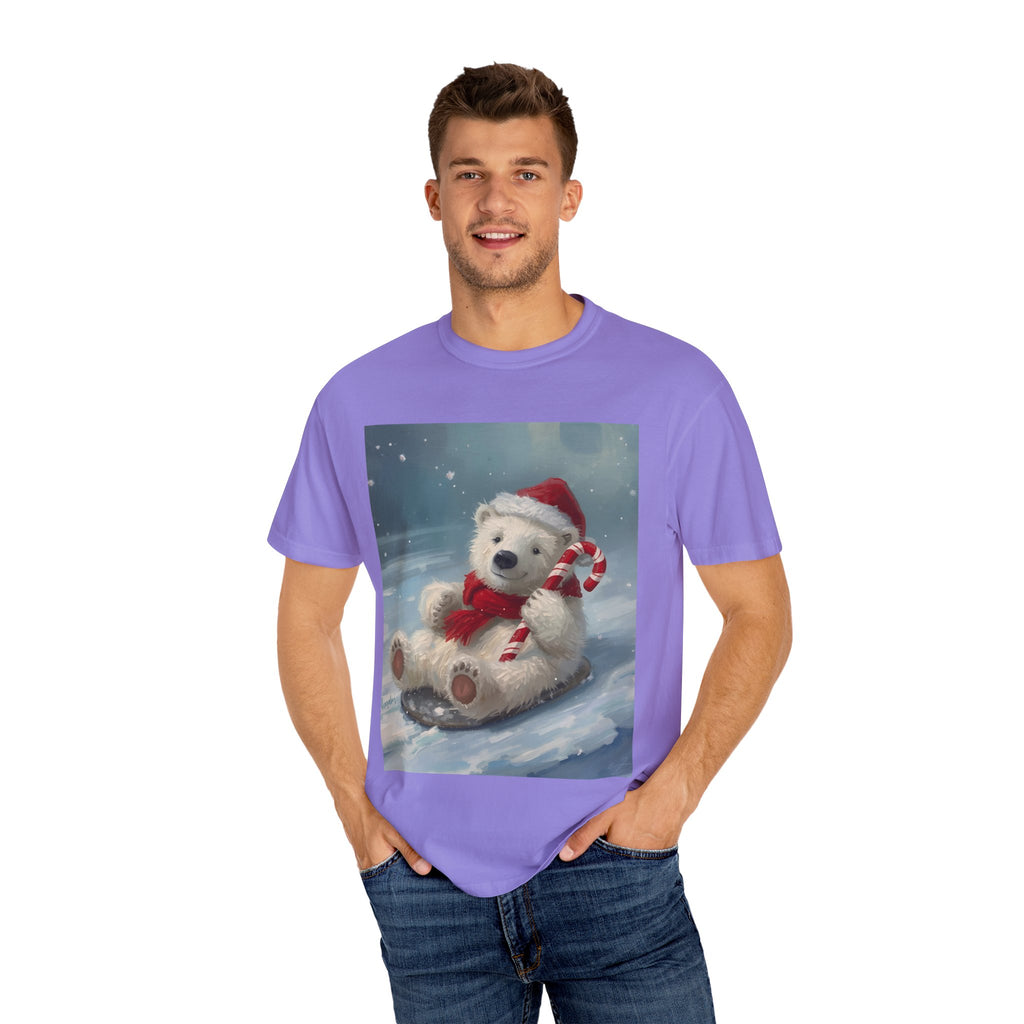 Cozy Christmas Bear T-Shirt, Winter Apparel, Holiday Gift, Family Matching Tee, Cute Polar Bear Design, Festive Outfit