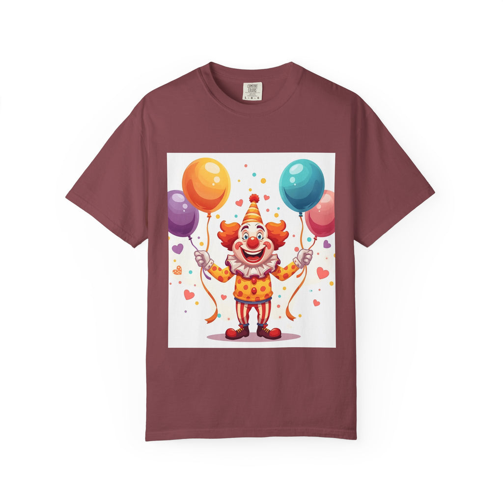 Colorful Clown Balloon T-Shirt, Fun Graphic Tee, Unisex party shirt, Circus themed apparel, Birthday gift for kids