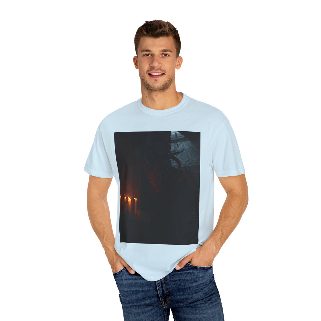 Spooky Halloween Pumpkin Shadow Unisex Garment-Dyed T-shirt