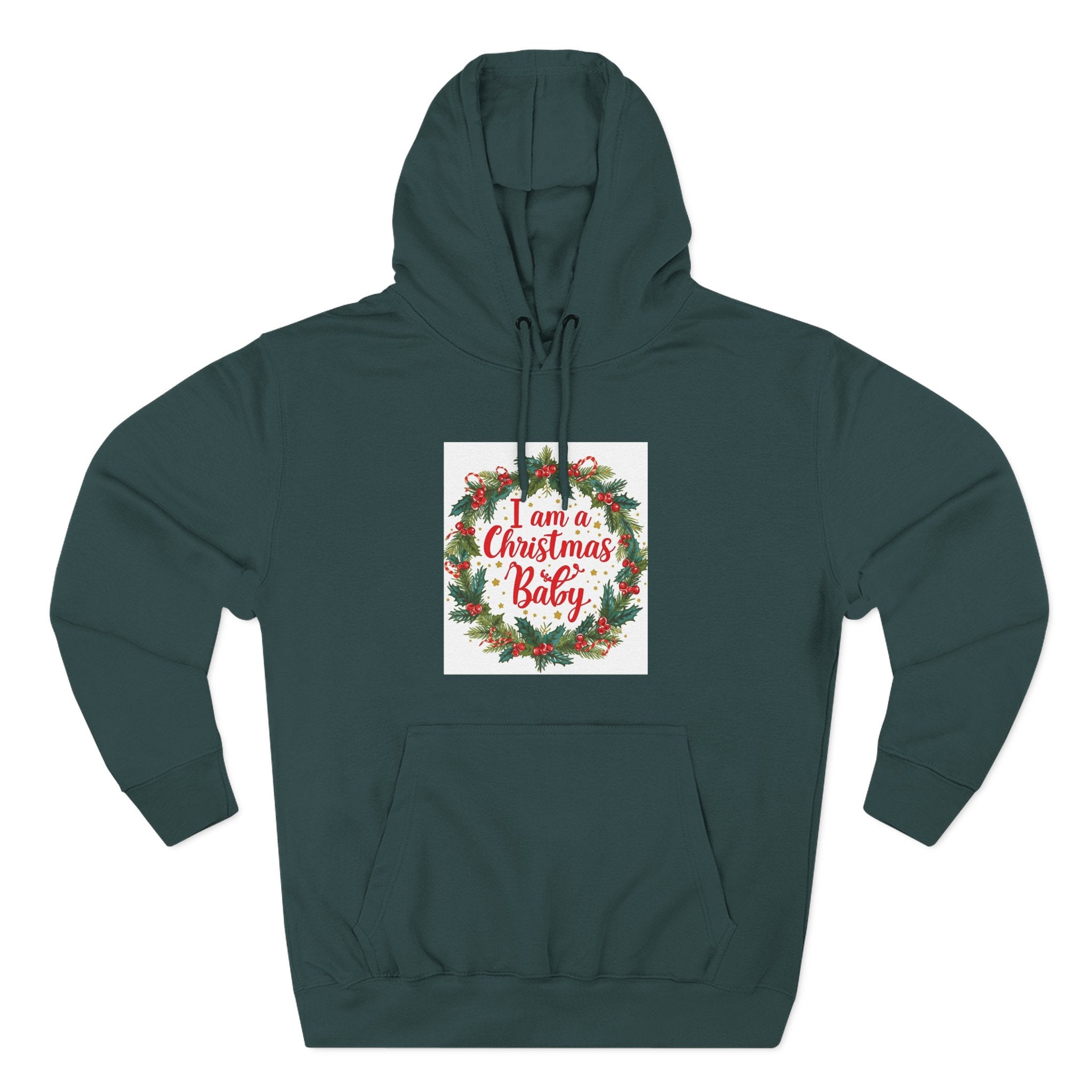 I AM A Christmas Baby Three-Panel Fleece Hoodie
