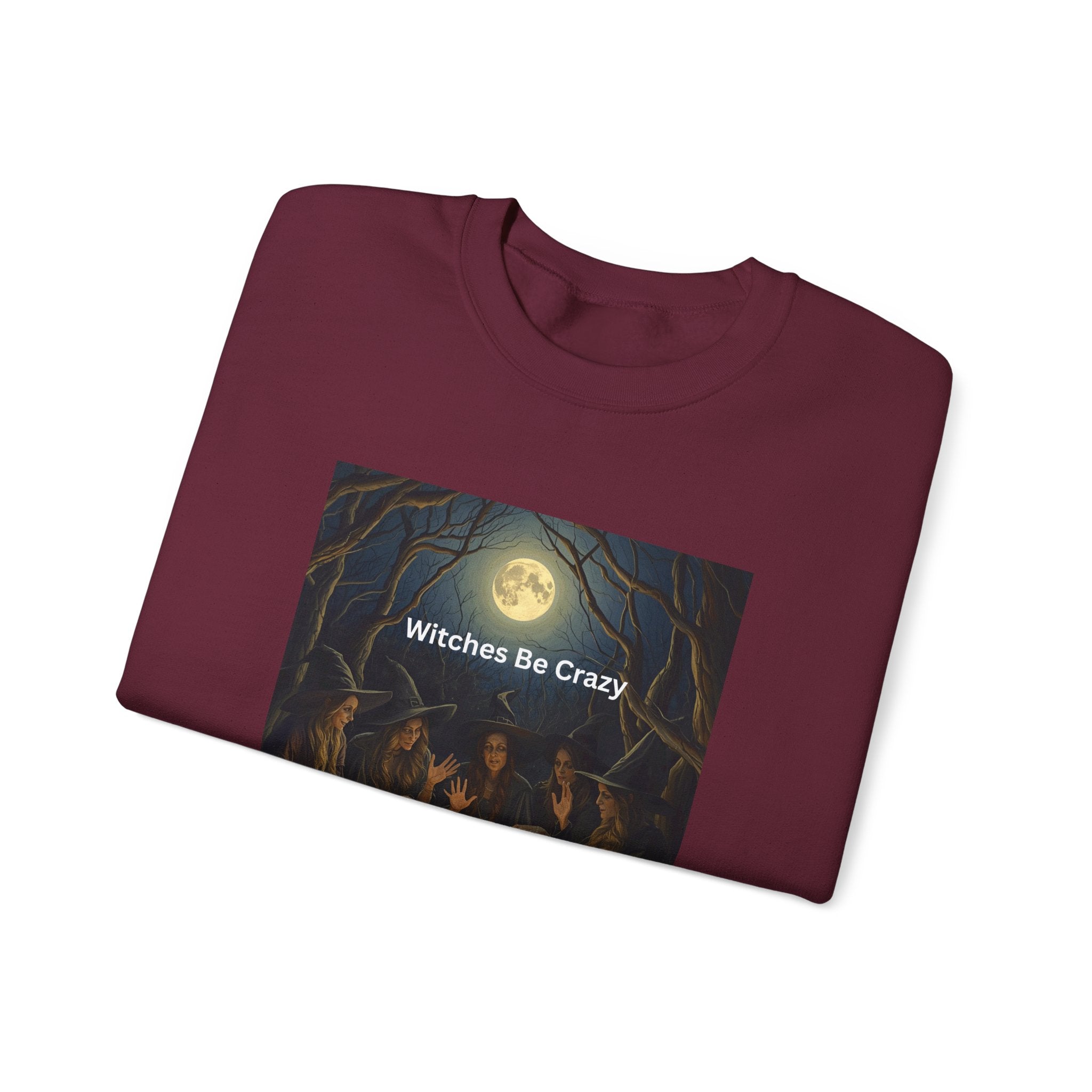 Spooky Halloween Witches Be Crazy Crewneck Sweatshirt, Cozy Halloween Apparel, Unisex Fall Fashion, Witchy Gifts, Casual Everyday Wear