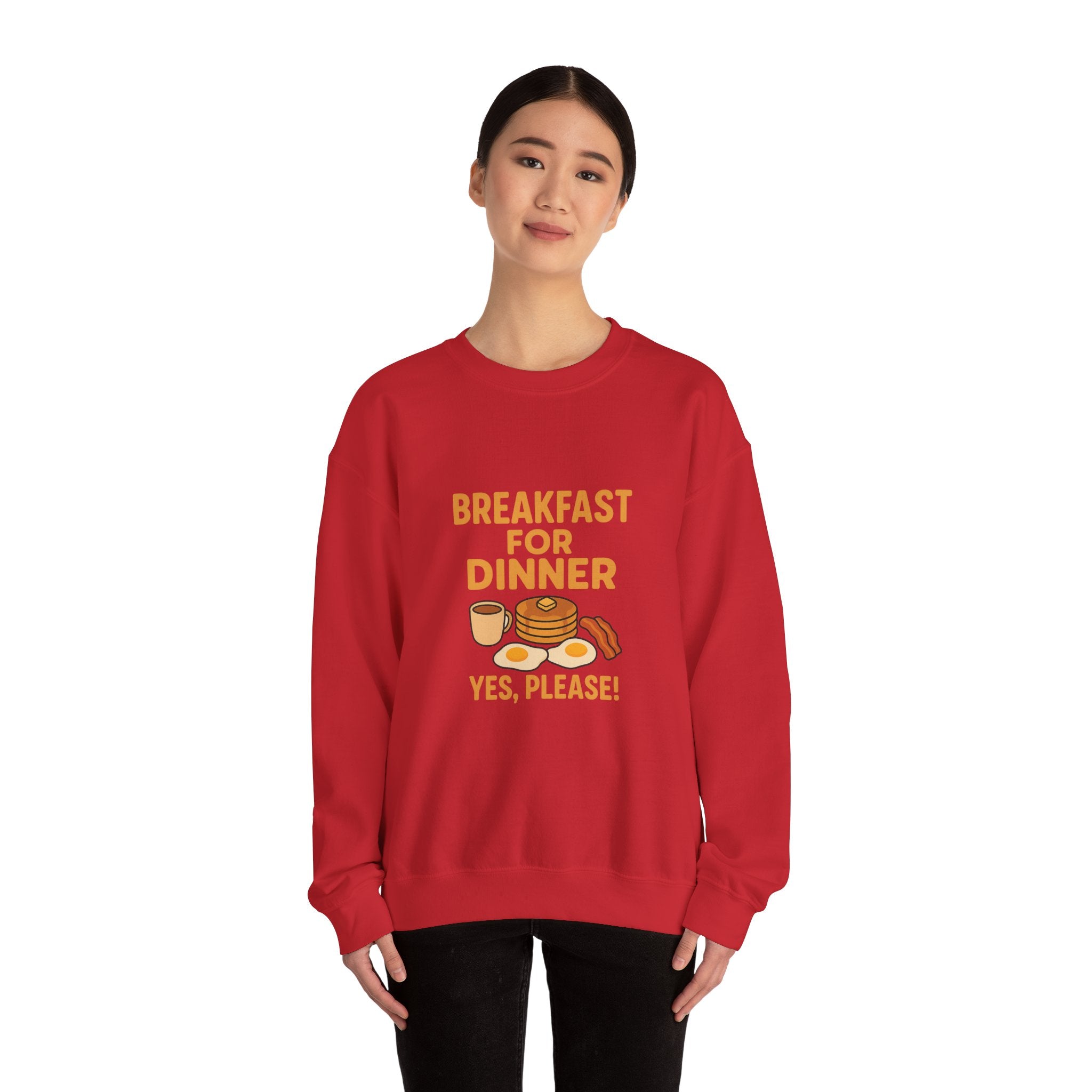 Breakfast for Dinner Sweatshirt, Cozy Crewneck for Food Lovers, Cute Gift for Brunch Enthusiasts, Fun Casual Wear, Ideal for Foodie Gifts