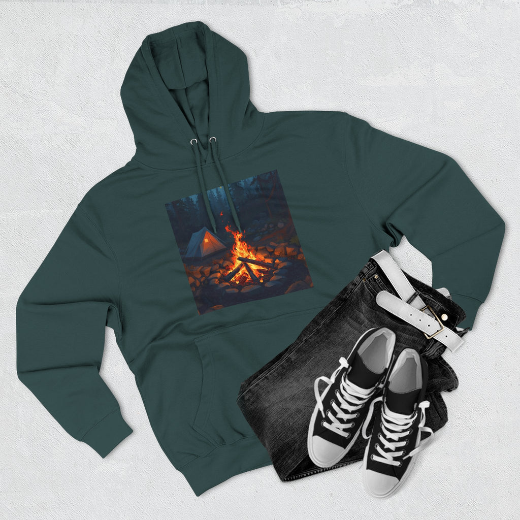 Cozy Campfire Fleece Hoodie, Outdoor Adventure Sweatshirt, Camping Gift, Warm Hoodie, Nature Lover Apparel