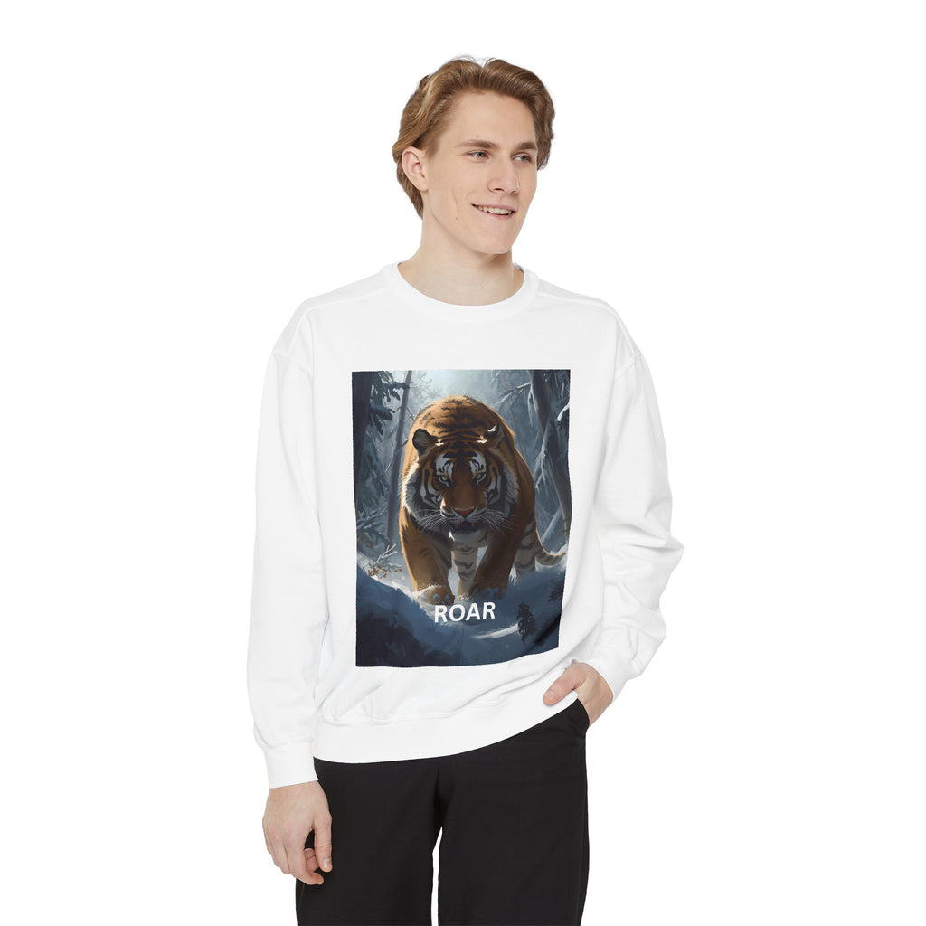 Tiger Roar Snow Unisex Garment-Dyed Sweatshirt